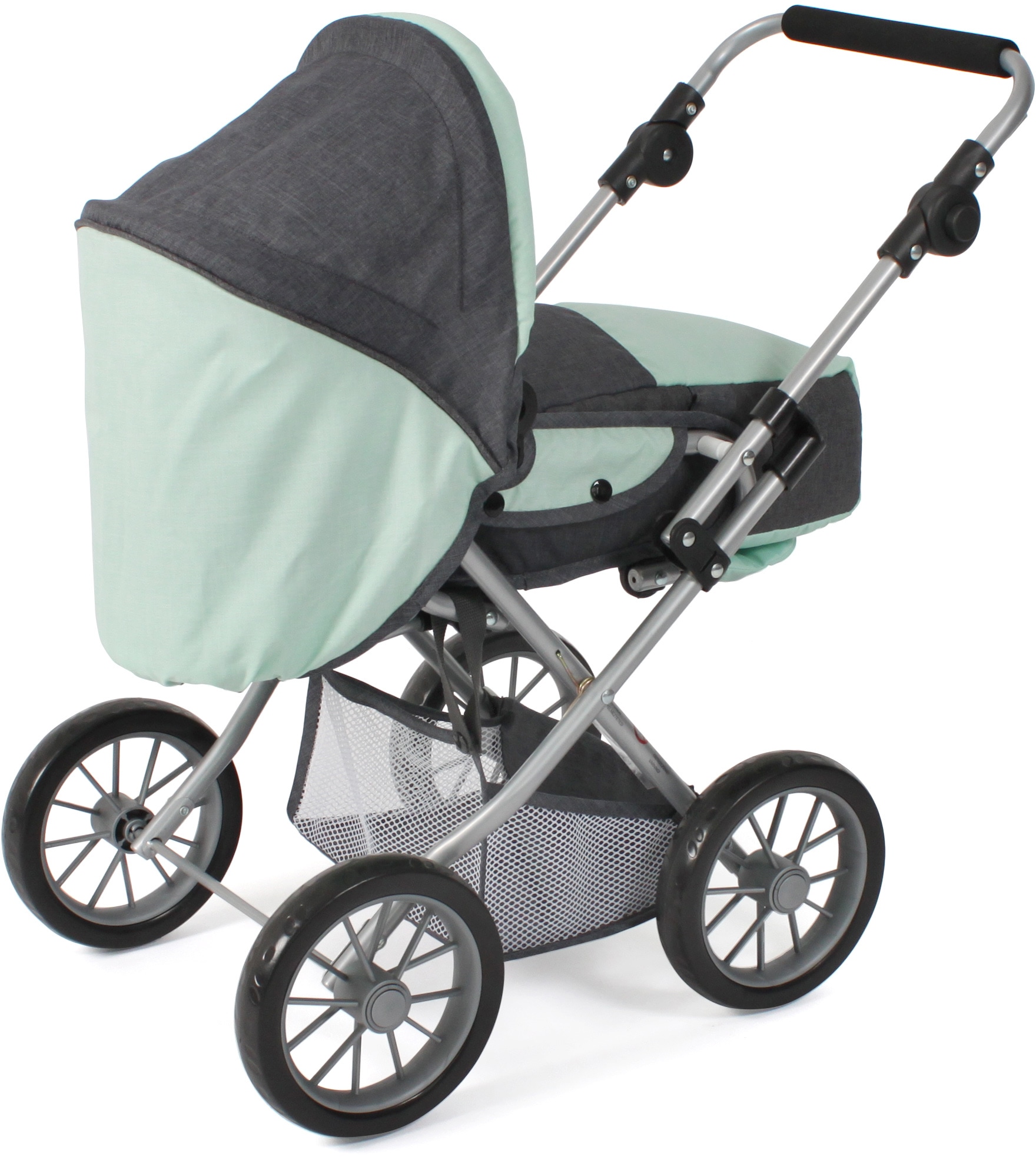 CHIC2000 Kombi-Puppenwagen »Leni, Grau-Mint«, mit herausnehmbarer Tragetasche