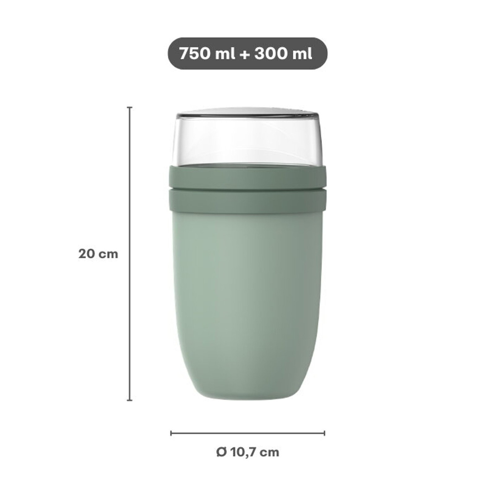 Mepal Lunchbox »Lunchpot XL Ellipse 750 ml + 300 ml« Spülmaschinengeeignet, Mikrowellenfest