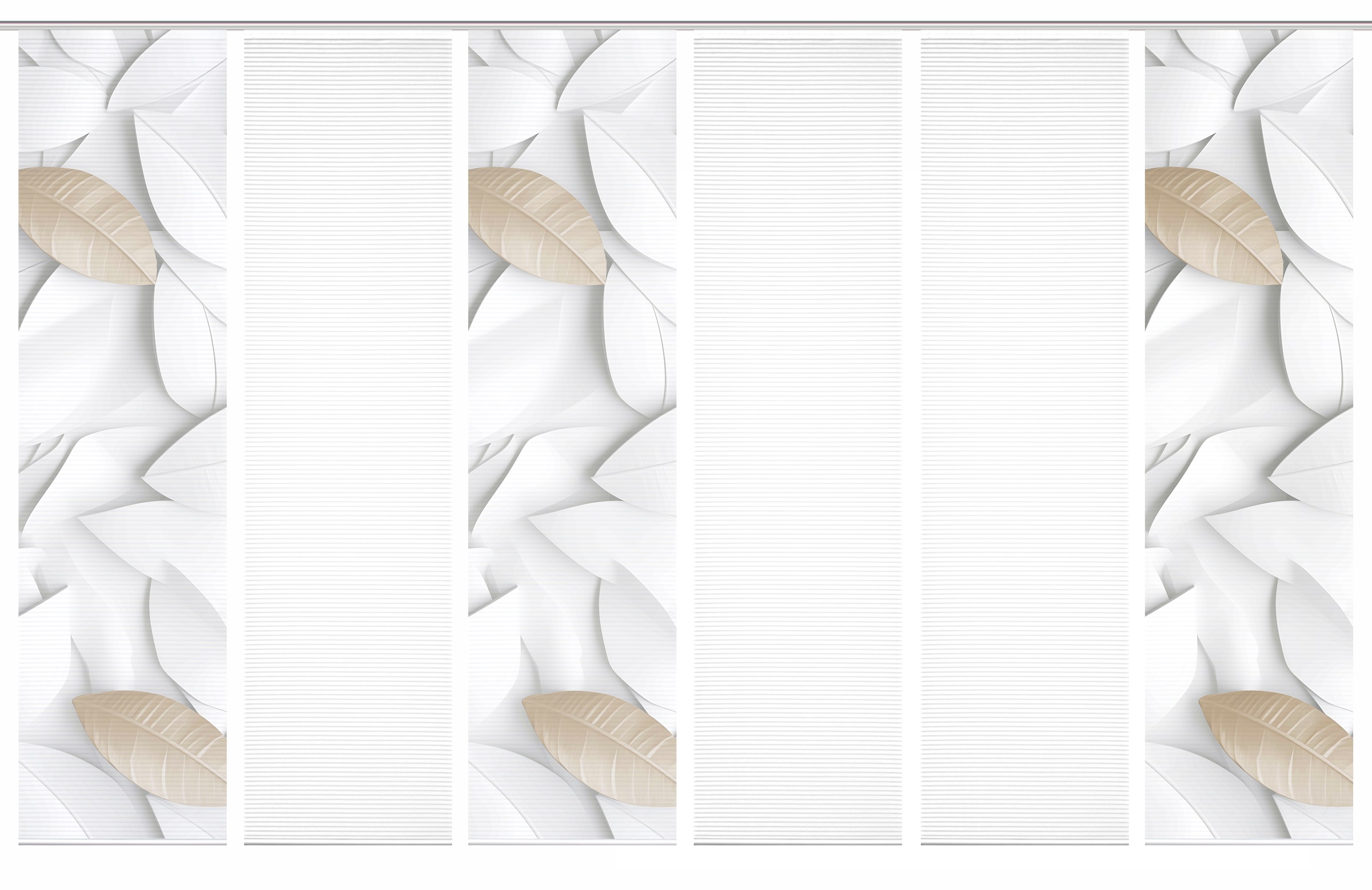 HOME in green Schiebegardine »LISON« Paneelwagen 6 Stk. tlg. SET DIGITALDRUCK,BAMBUSOPTIK RECYCELT