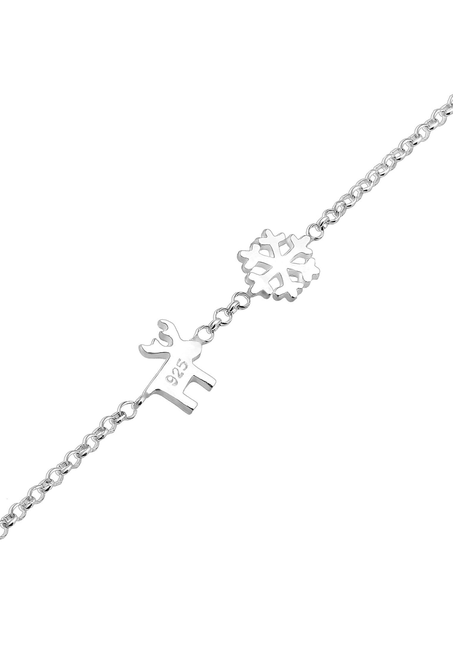 Elli Armkette »Armband Schneeflocke Elch Rentier Winter Trend 925 Silber«