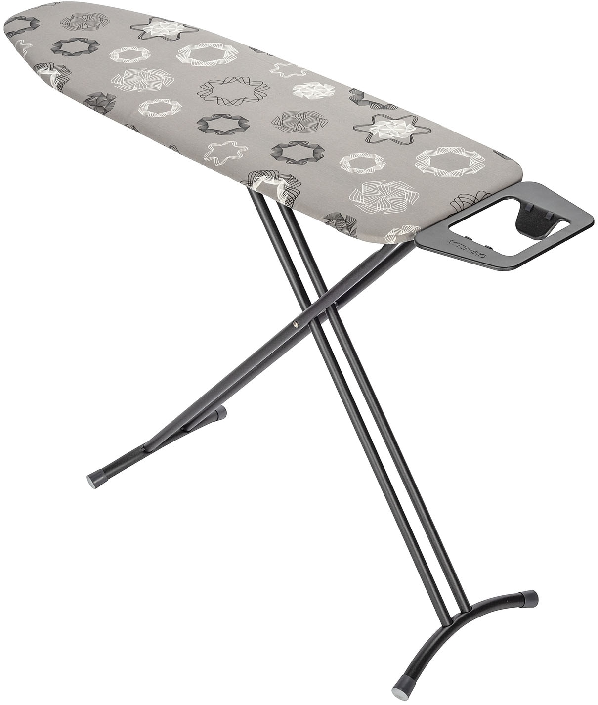 WENKO, Bügelbrett »Modell Classic Black« Bügelfläche 120 cmx38 cm höhenverstellbarer Bügeltisch, platzsparend klappbar, Schwarz, Schwarz