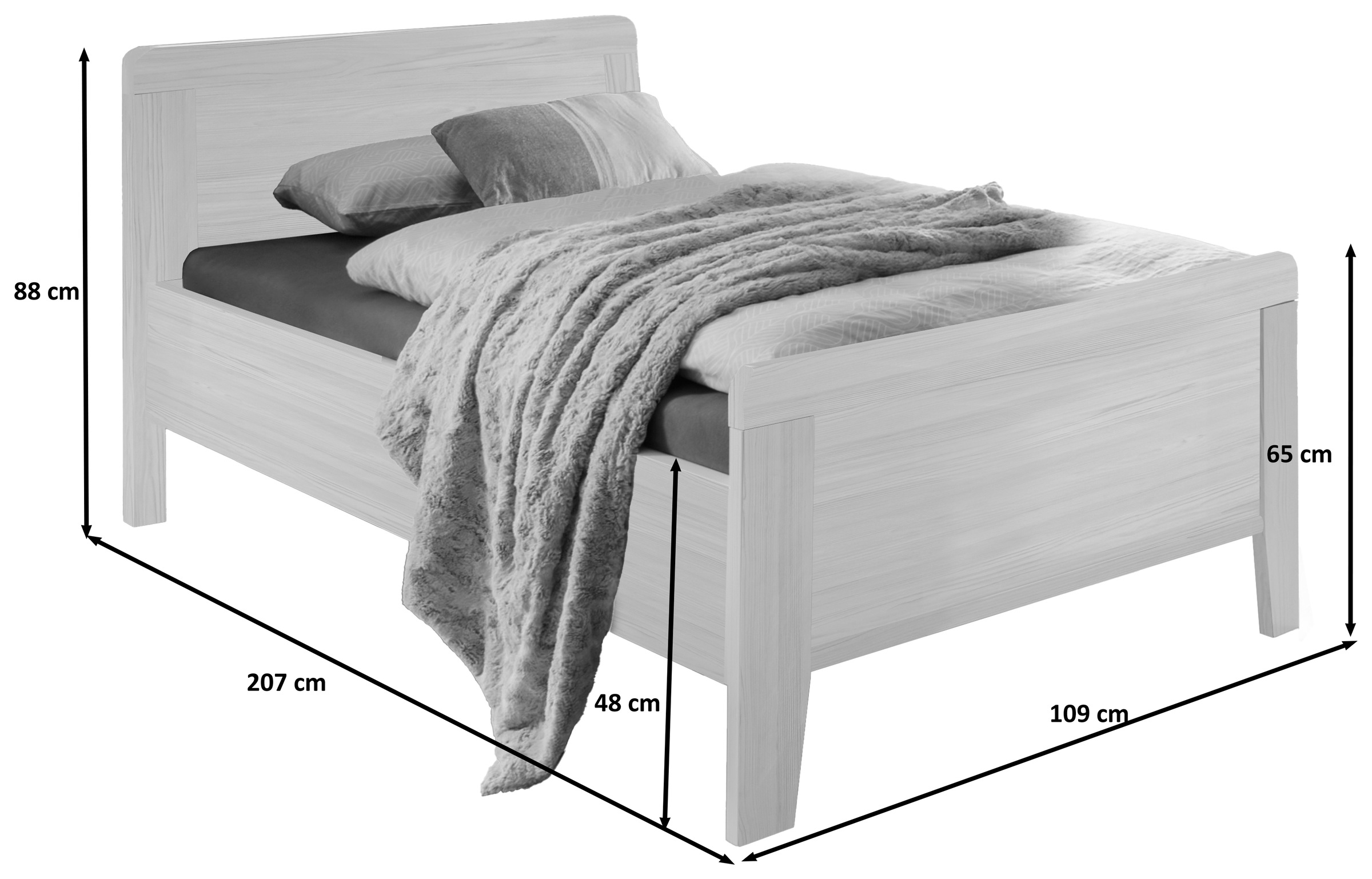 WIEMANN Holzbett »Bern« 4-fach Liegehöhenverstellung