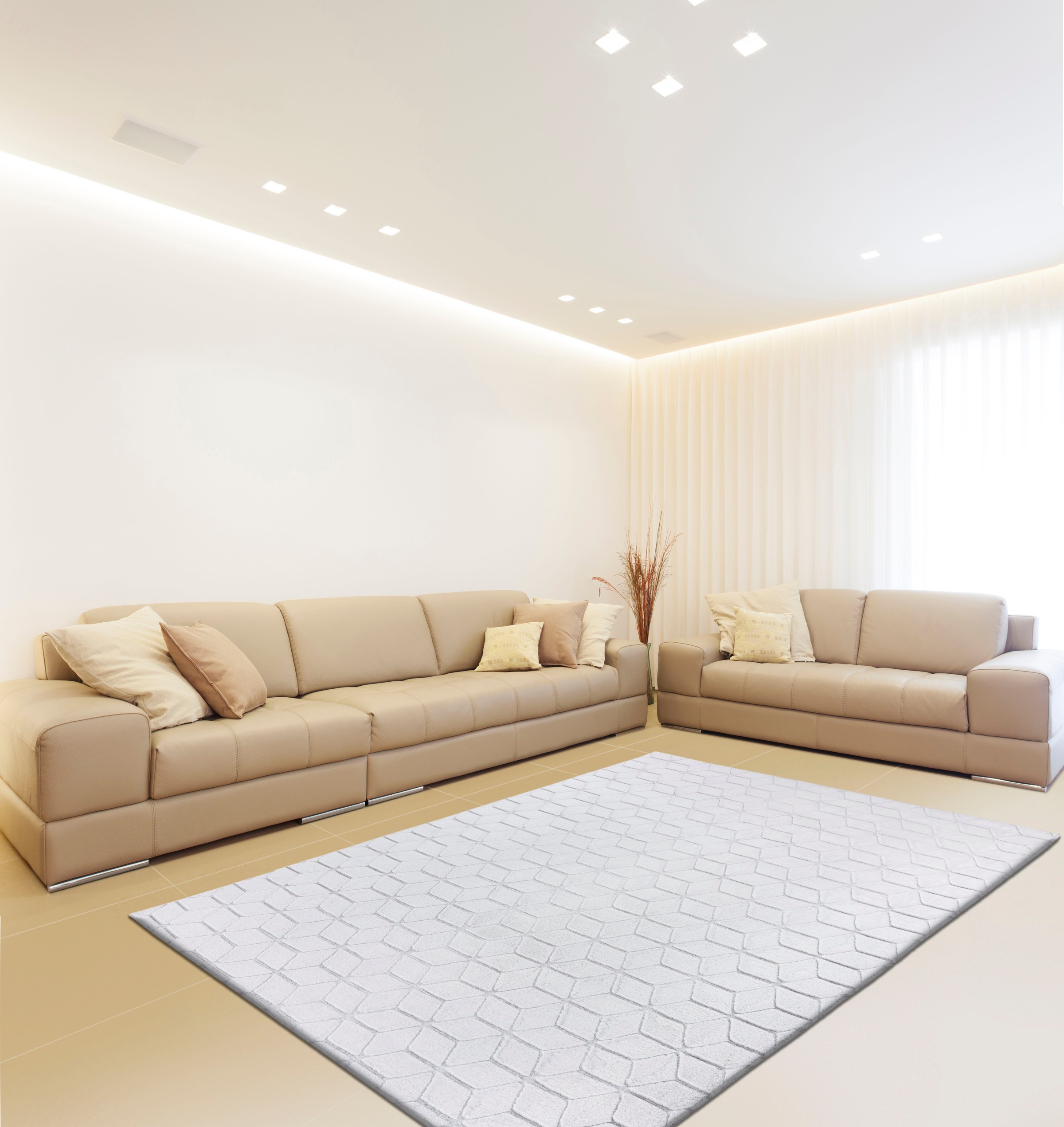 calo-deluxe Teppich »Jardan-1000« rechteckig 20 mm Höhe besonders weich durch Microfaser, Wohnzimmer