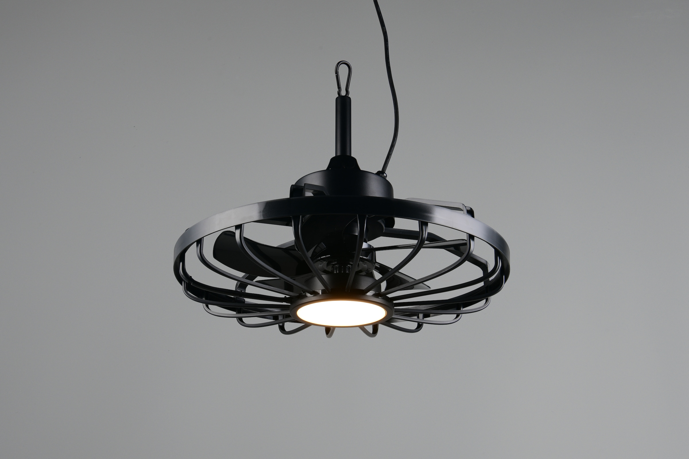 REALITY Leuchten LED Deckenleuchte »OSLO mit Ventilator, Deckenventilator mit Hängevorrichtung + 3m Kabel« LED-Board 1 Stk. Farbwechsler | warmweiß - kaltweiß outdoortauglicher Ventilator IP44 für Garten, Terrasse oder Bad Ø 51cm