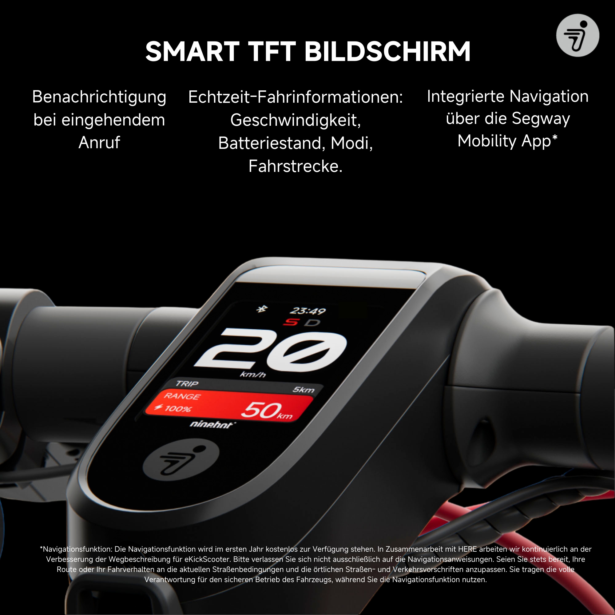 ninebot by Segway E-Scooter »F3 Pro D«, mit Straßenzulassung, 70 km Eco Modus Reichweite, 60 km bei 20 km/h