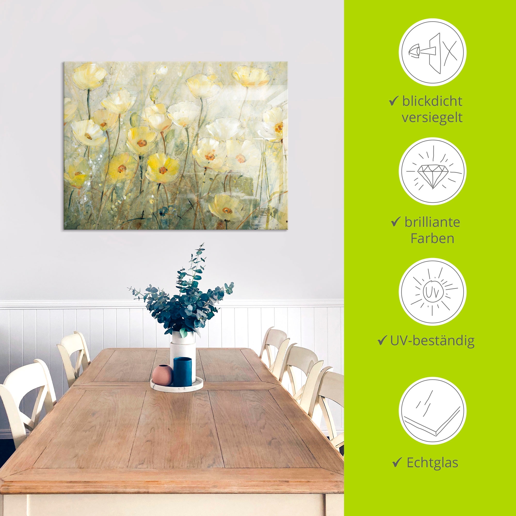 Artland Glasbild »Sommer in voller Blüte II« Blumenwiese 1 Stk. tlg. in verschiedenen Größen