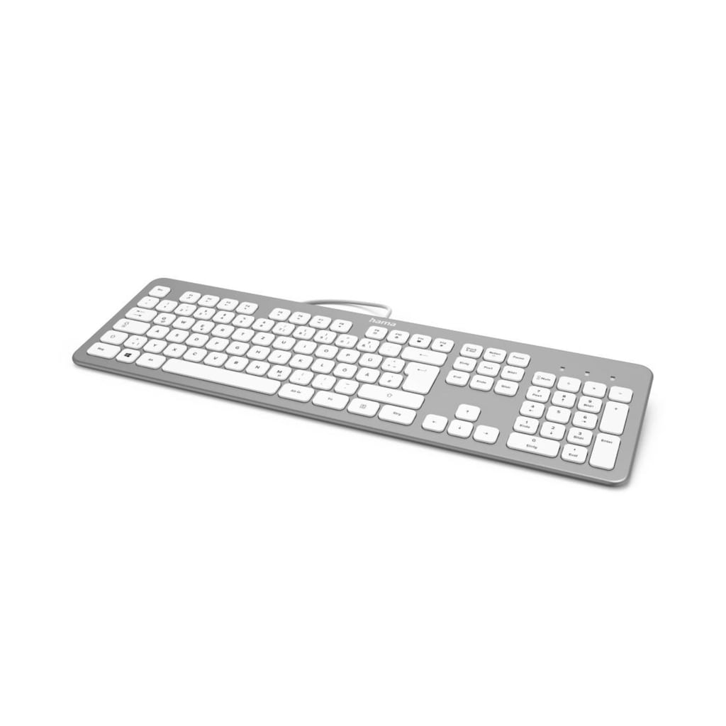 Hama PC-Tastatur »Tastatur "KC-700", kabelgebunden, PC, Notebook, Laptop Keyboard«, Abgesetzte Tasten/Leise Tasten