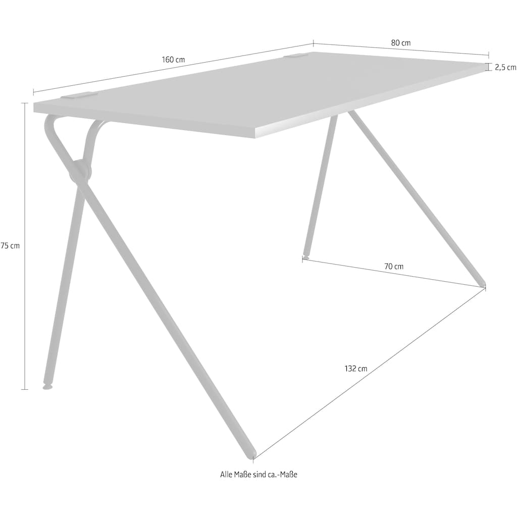 Müller SMALL LIVING Sekretär »PLATO Two«, schwarzes Gestell, Home Office minimal, einfach zusammenklappen