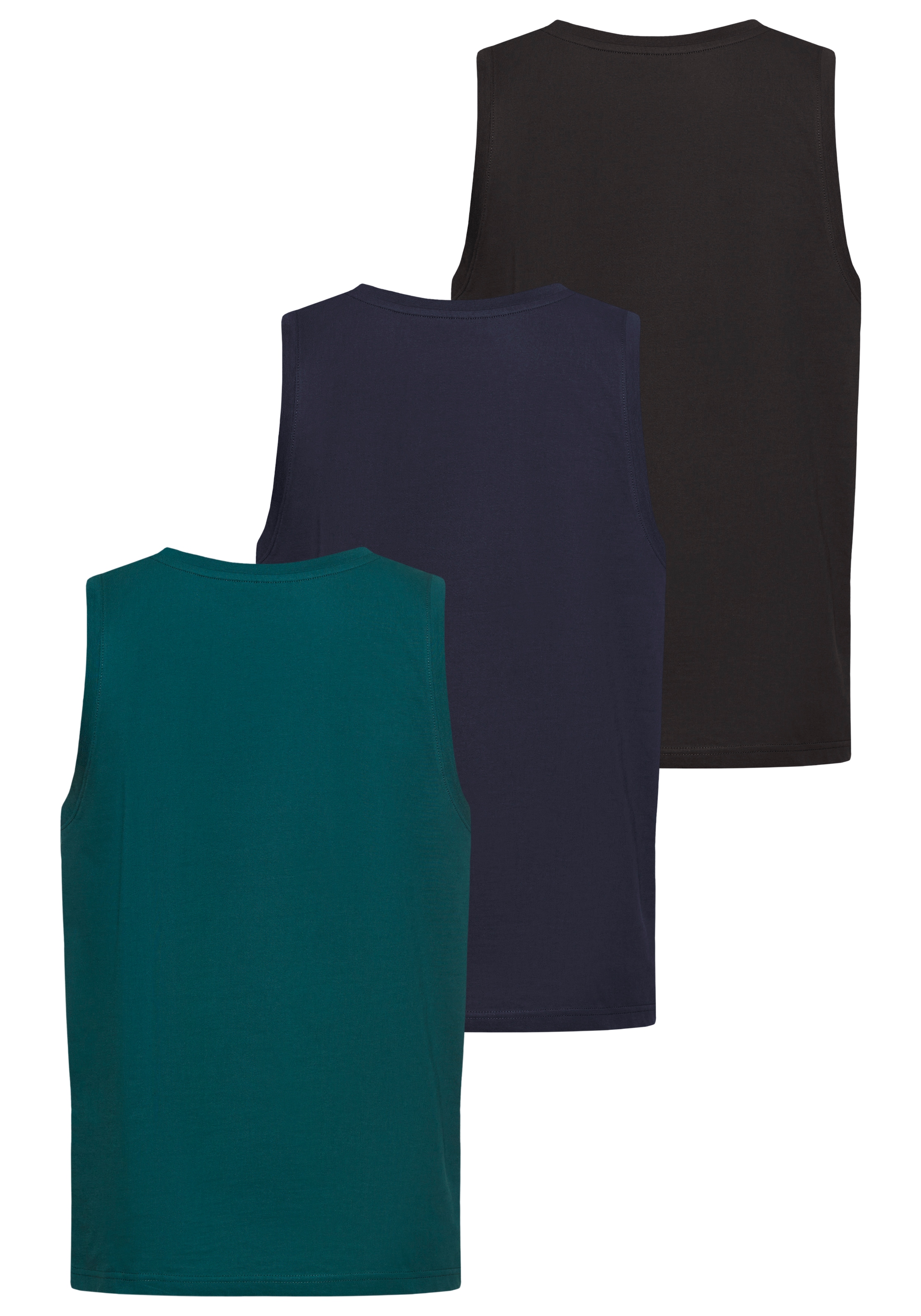 Man's World Muscleshirt, (3er-Pack), schmal geschnitten, Rundhalsausschnitt, aus 100% Baumwolle