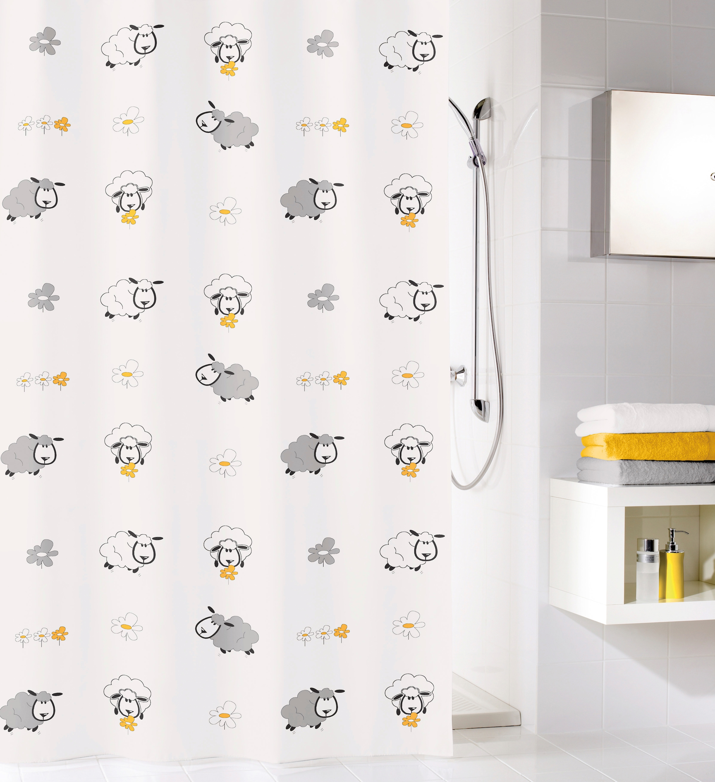 Kleine Wolke Duschvorhang "Sheep" Breite 180 cm