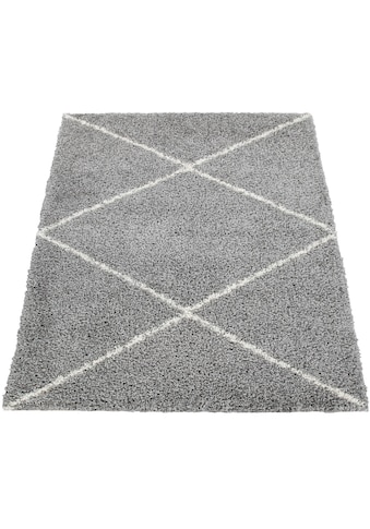 Paco Home Hochflor-Teppich »Kalmar 442«, rechteckig, 40 mm Höhe, Scandi Design, Rauten... kaufen