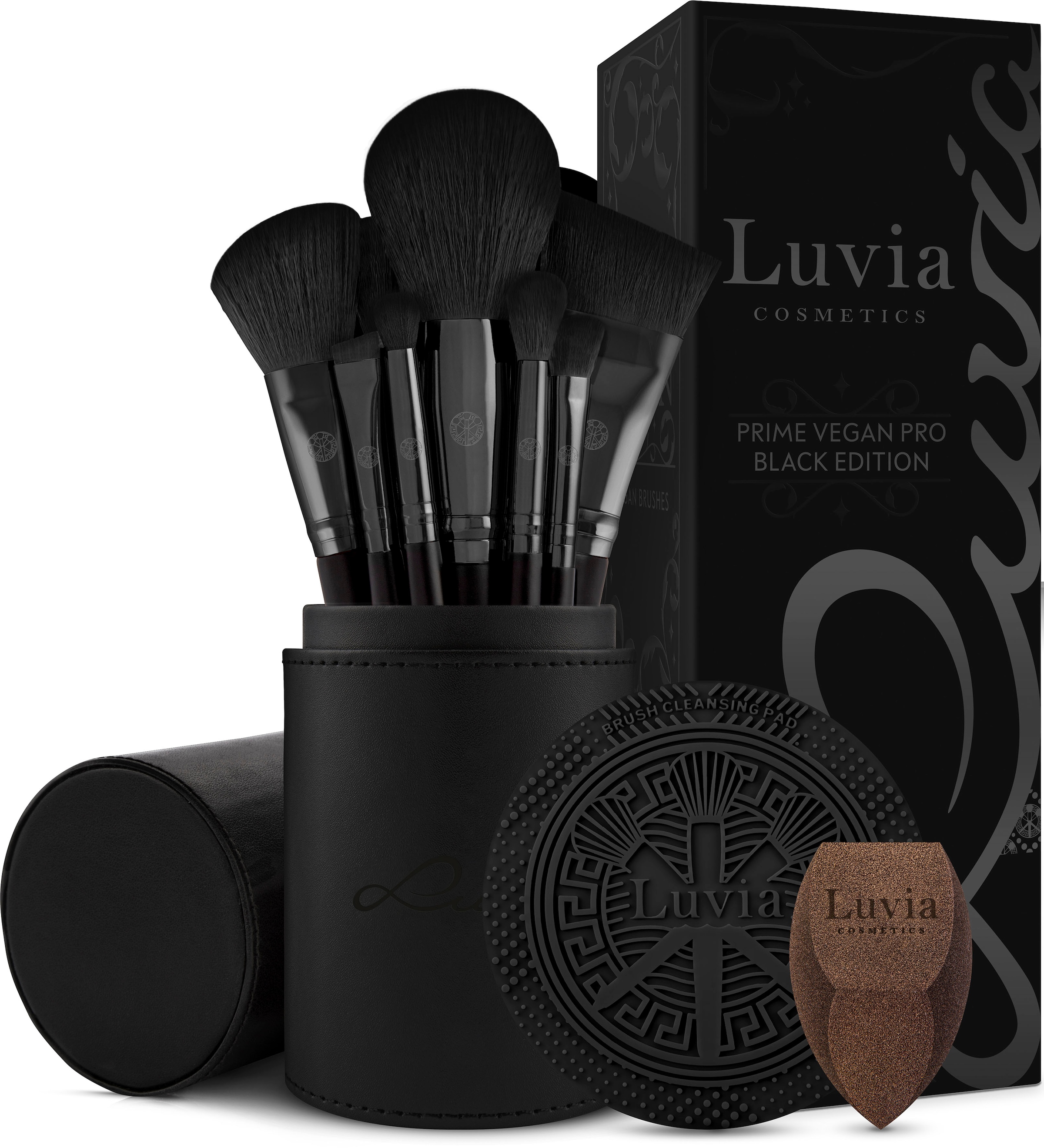 Kosmetikpinsel-Set »Prime Vegan Pro Black Edition«, (15 tlg.)