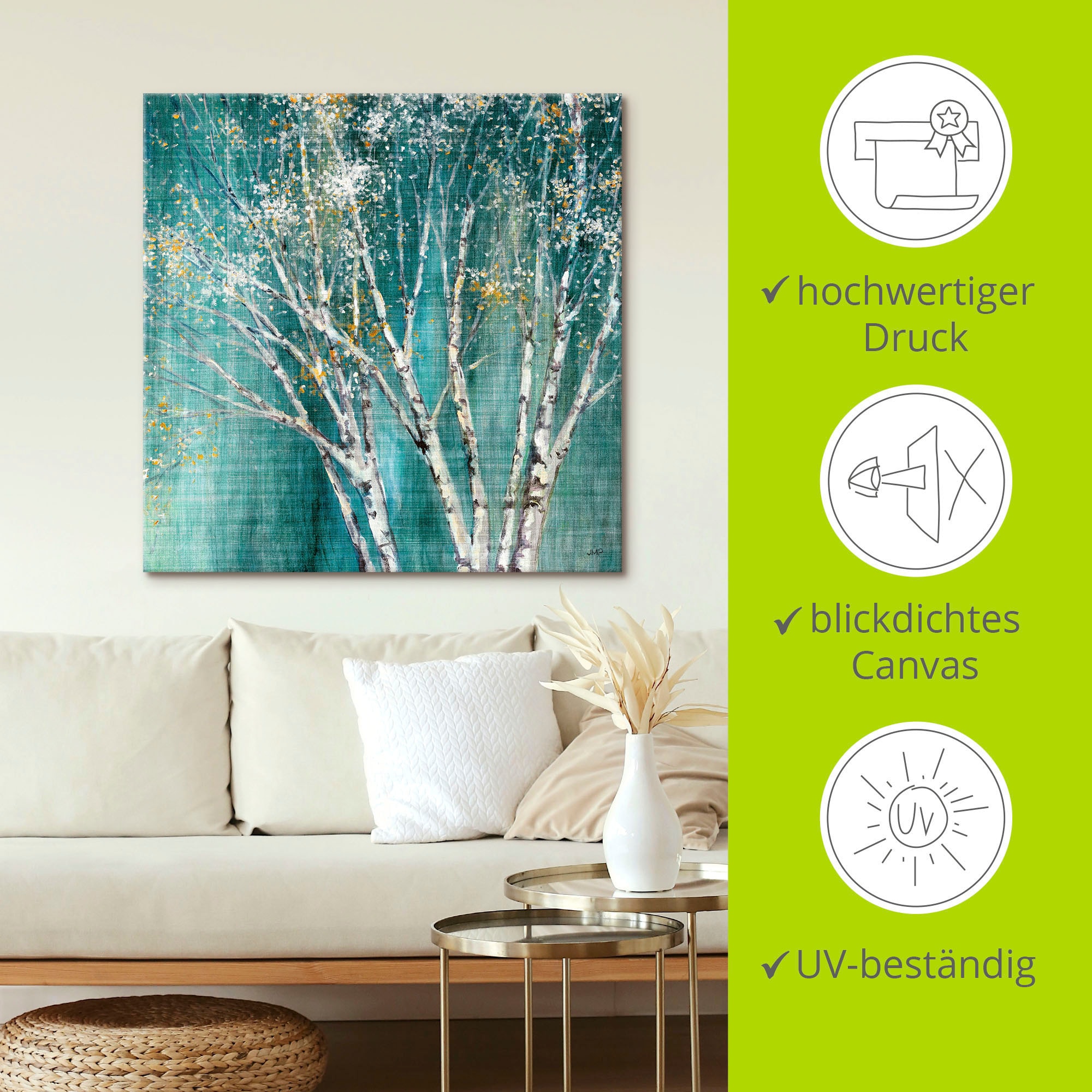 Artland Wandbild »Blaue Birke« Bäume 1 Stk. tlg. als Leinwandbild, Poster, Wandaufkleber in verschied. Größen