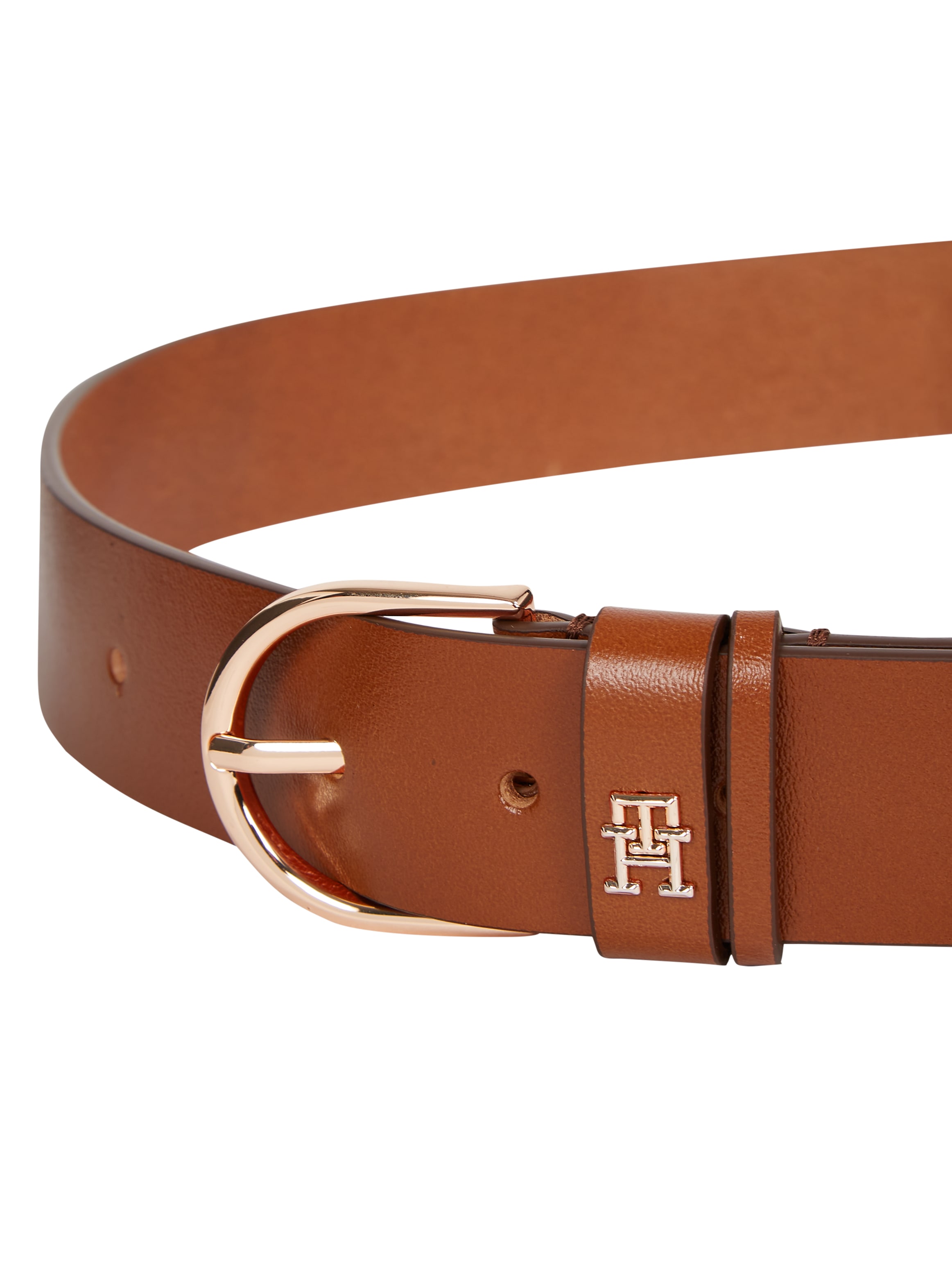 Tommy Hilfiger Ledergürtel »ESSENTIAL EFFORTLESS 3.5«, Ovale Einfachdornschließe, Logoemblem