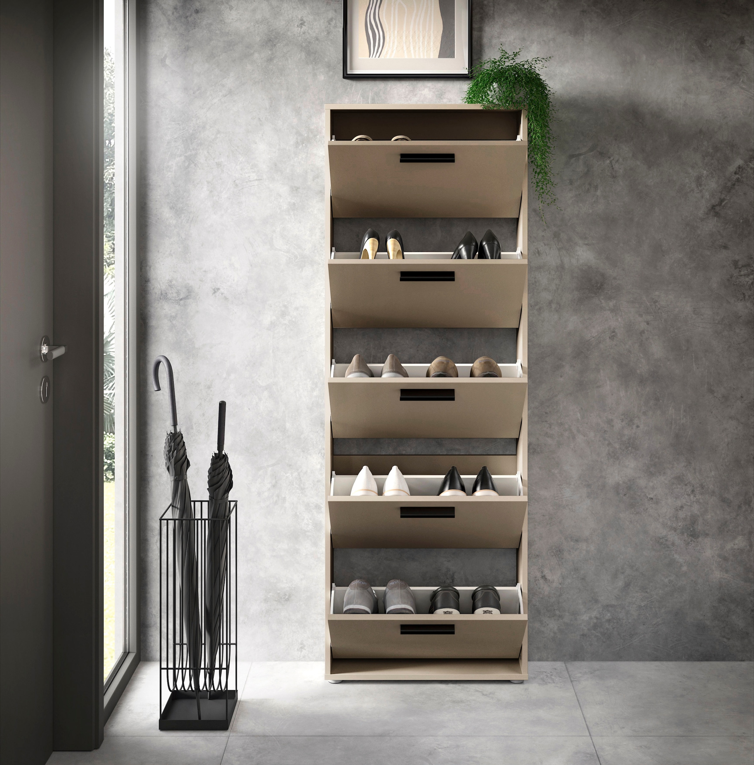 HBZ Schuhkommode »Sam Schuhkipper, Schuhschrank BxHxT 59x169x17 cm« 1 Stk. tlg. Breite 59cm, FSC-Mix Credit