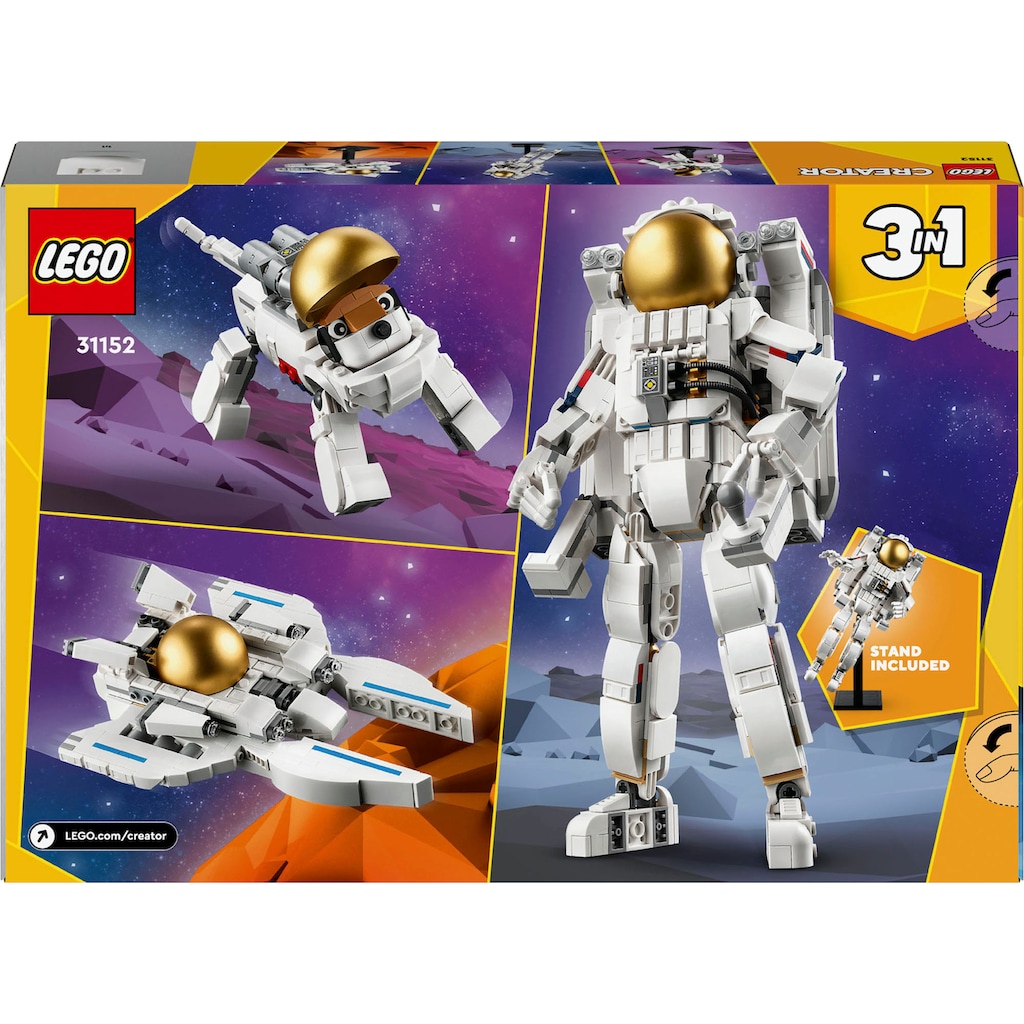 LEGO® Konstruktionsspielsteine »Astronaut im Weltraum (31152), LEGO Creator 3in1«, (647 St.)