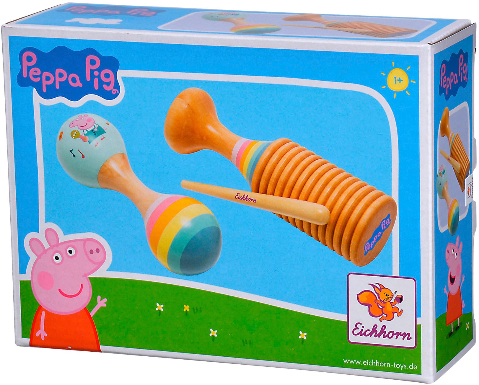 Eichhorn Spielzeug-Musikinstrument »Peppa Pig Maraca und Ratsche Set«