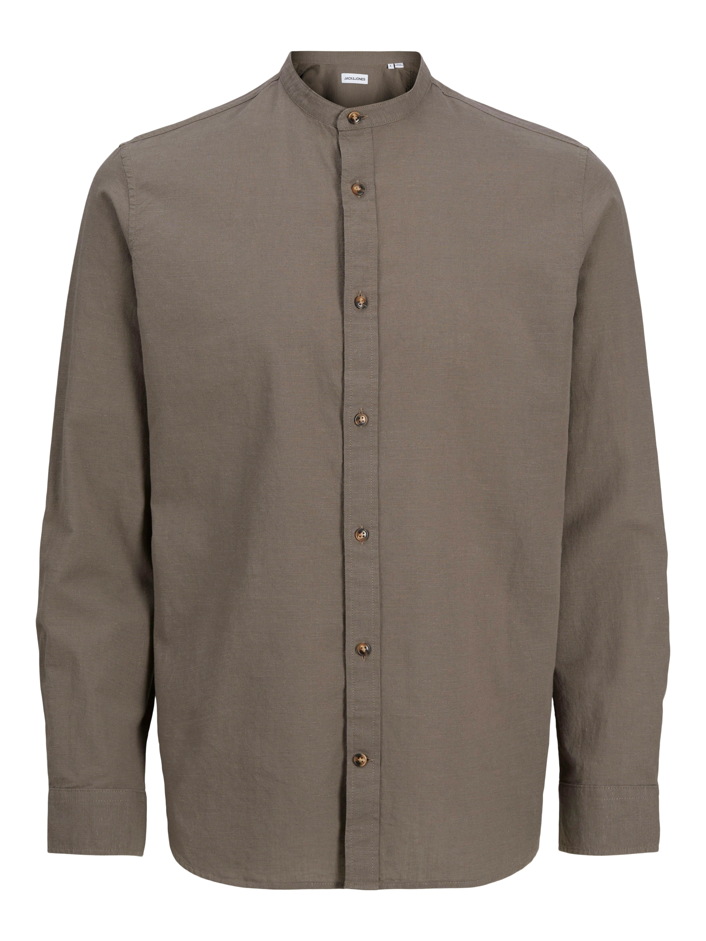 Jack & Jones Langarmhemd »JJESUMMER BAND SHIRT LS SN«, mit Bandkragen