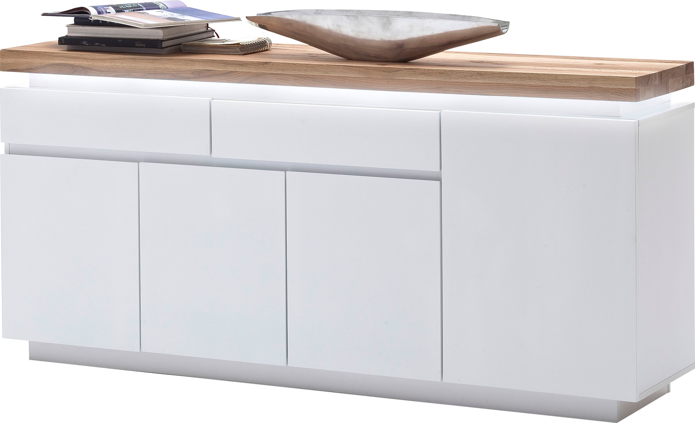 MCA furniture Sideboard »Romina«, mit LED Beleuchtung weiß dimmbar, inkl. Fernbedienung