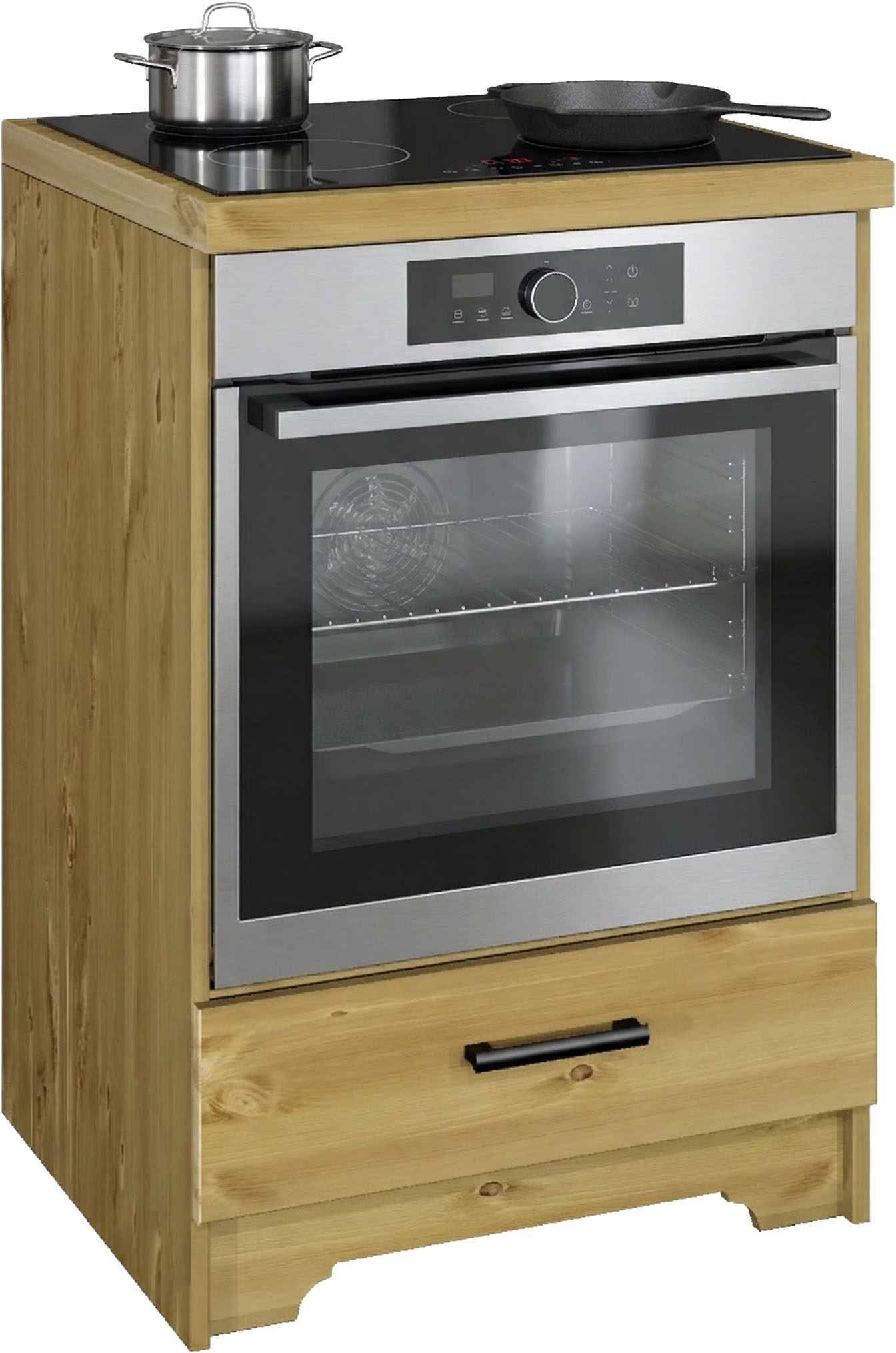 Home affaire Herdumbauschrank "Meliss" aus massiver Kiefer, Breite 60 cm, Soft-Close-Funktion