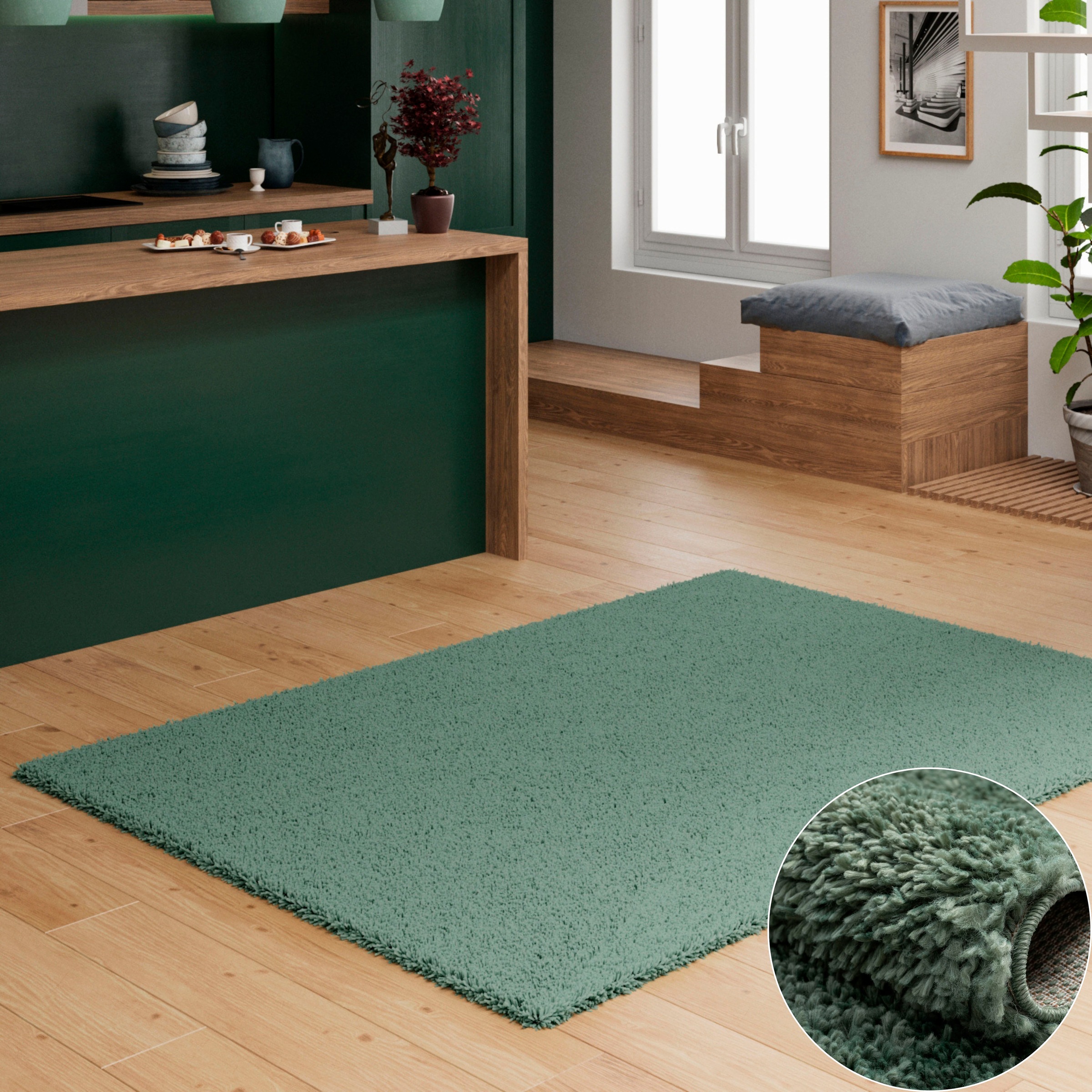 my home Teppich »Banji«, rechteckig, Uni Farben, weich und flauschig, auch  als Läufer & in rund erhältlich online kaufen