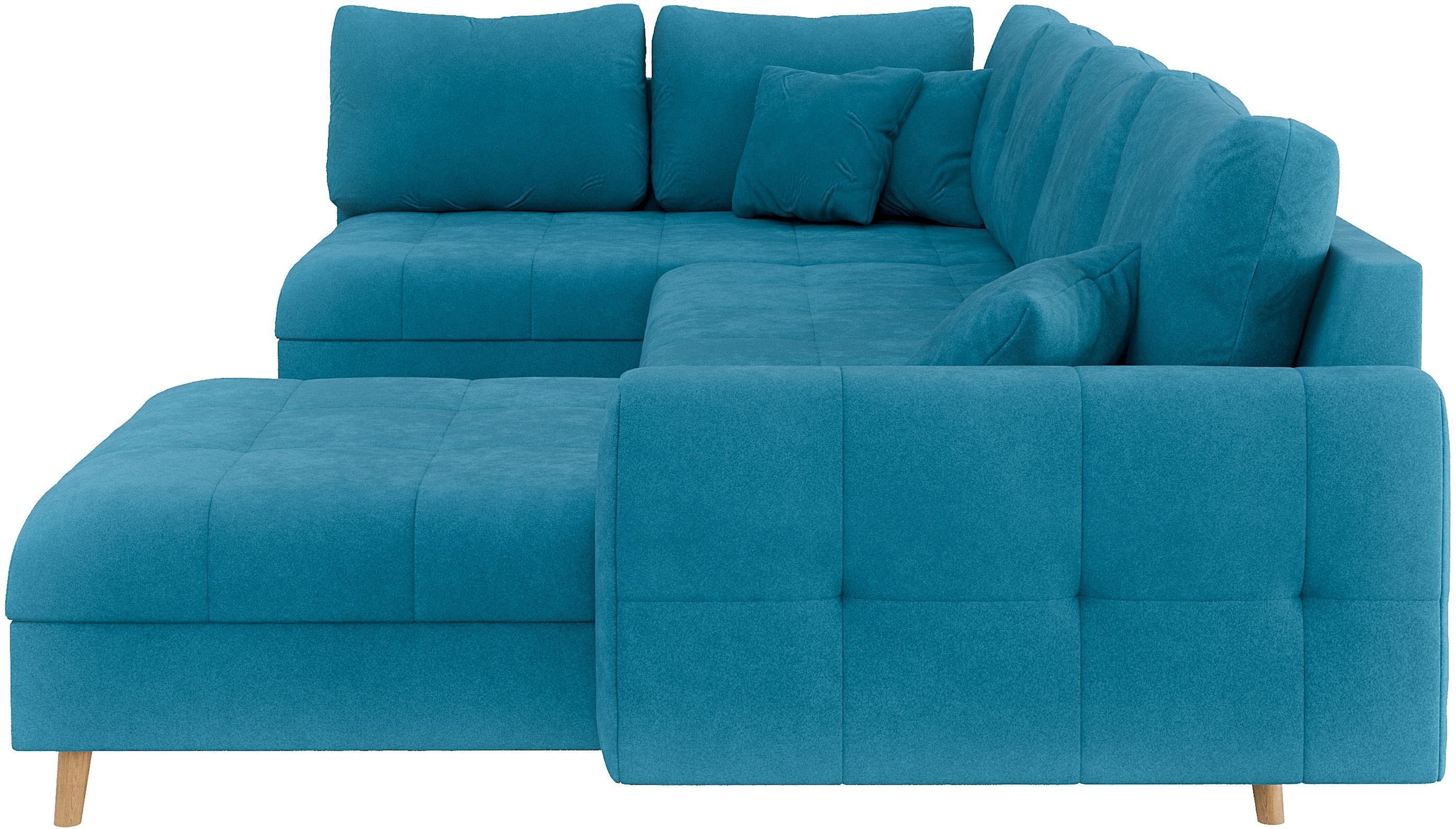 Home affaire Wohnlandschaft »CHARRE U-Form mit Ottomane, Maße B/T/H: 310/161/81 cm« feine Steppung, lose Rücken- und Zierkissen, auch in Cord und Bouclé