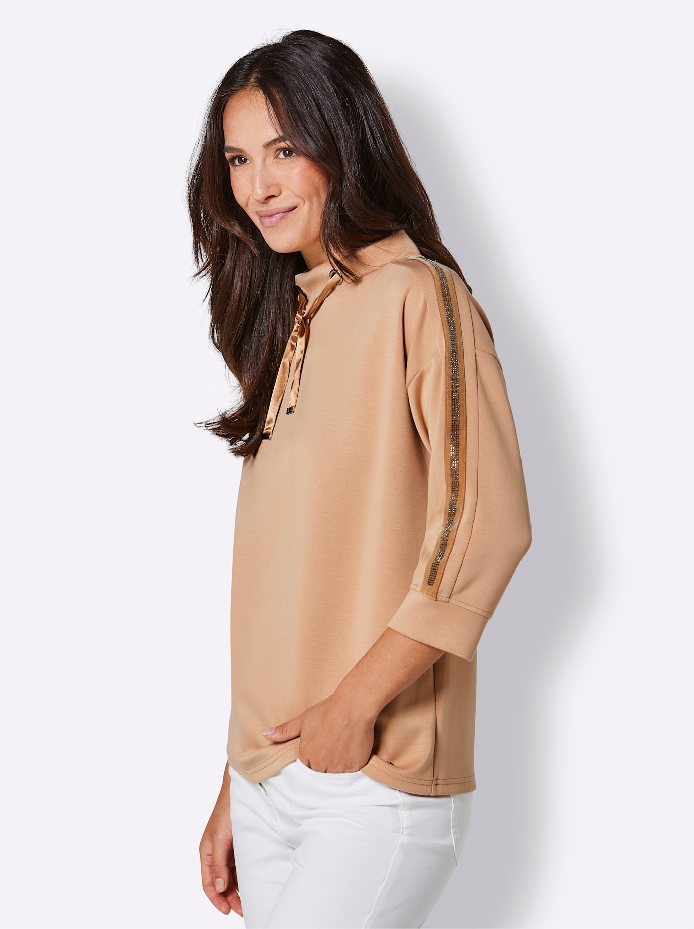 CREATION L PREMIUM Stehkragenshirt »Modal-Polyester-Shirt«, (1 tlg.)