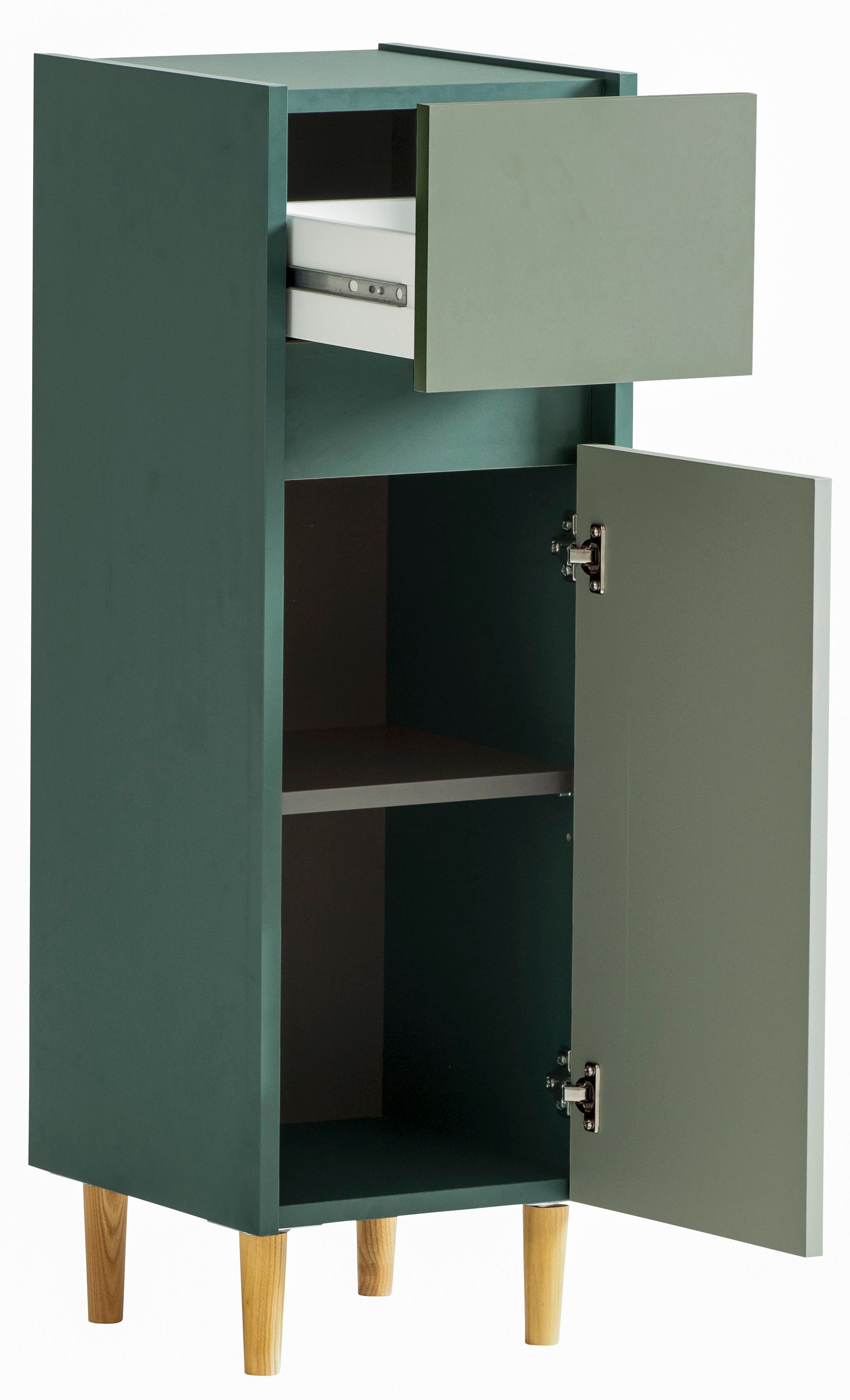 welltime Unterschrank »Lovis, Breite 30 cm« Wechselbarer Türanschlag, Möbelfüße aus Massivholz