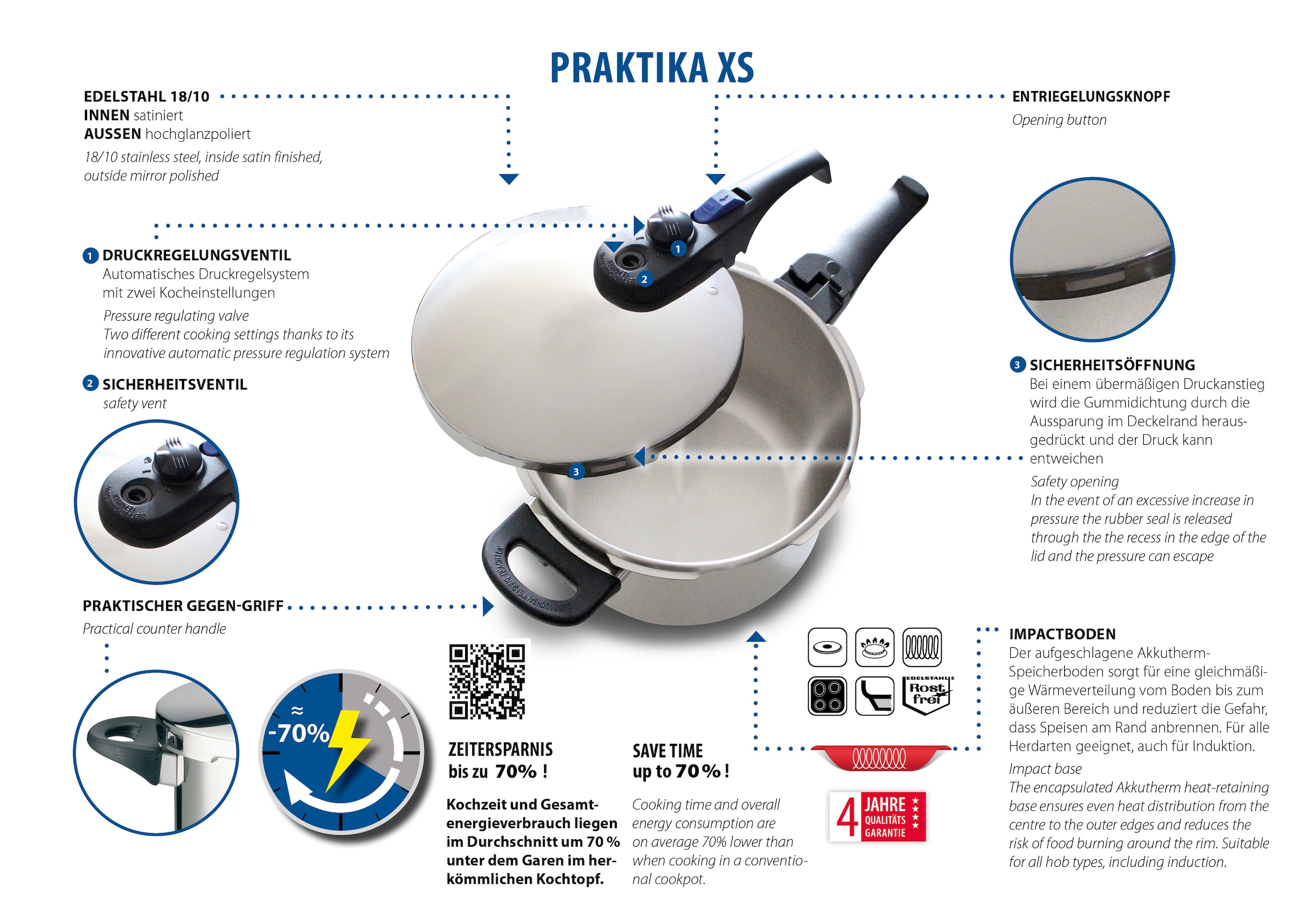 Elo Schnellkochtopf »Praktika Plus« 1 Stk. tlg. Edelstahl 18/8