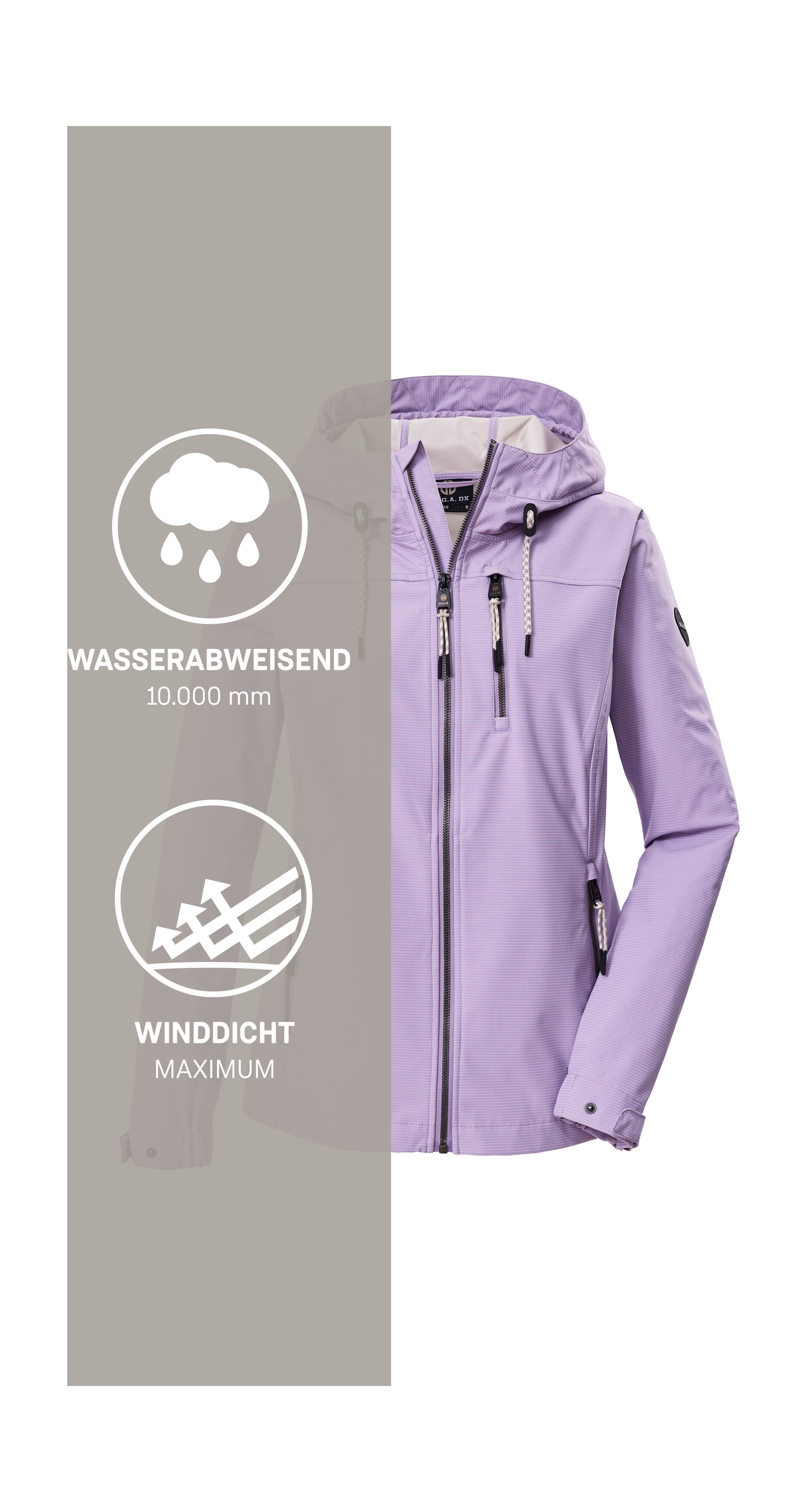 G.I.G.A. DX by killtec Softshelljacke »GS 111 WMN SFTSHLL JCKT« Atmungsaktive, wasserabweisende Damenjacke mit verstellbarer Kapuze