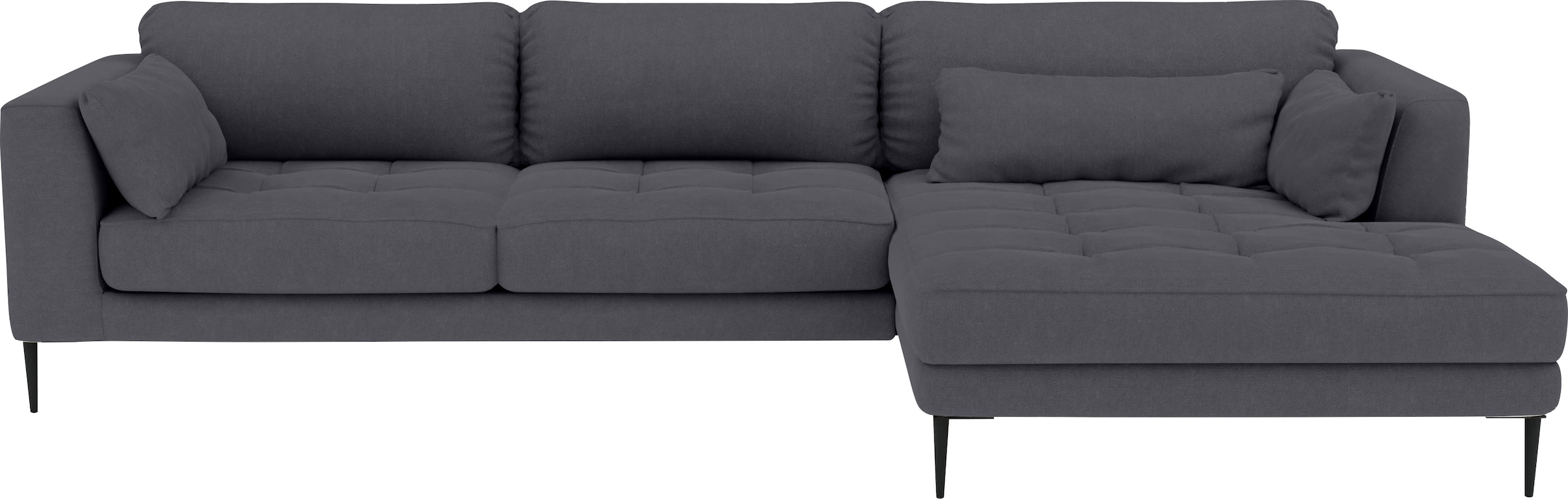TRENDMANUFAKTUR Ecksofa »Luzi, wahlweise mit Schlaffunktion & Bettkasten. L-Form«, Designsofa mit tollem Sitzkomfort, Metallfüße schwarz, Breite 280 cm