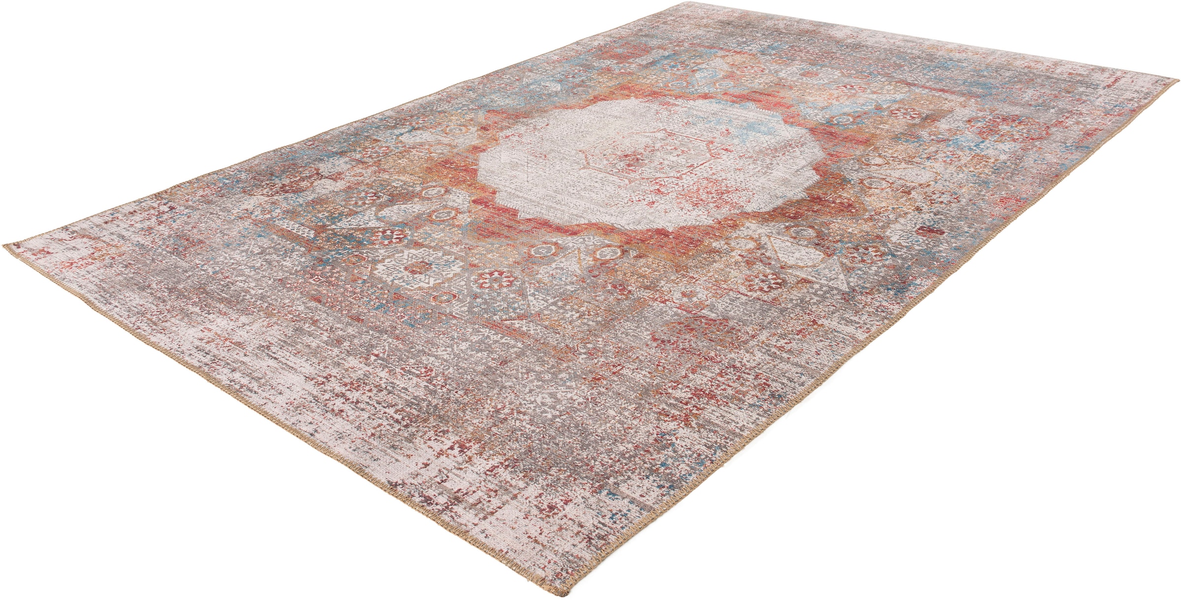 me gusta Teppich »Faye 125« rechteckig 6 mm Höhe Flachgewebe, gedrucktes Motiv, Wohnzimmer, Esszimmer