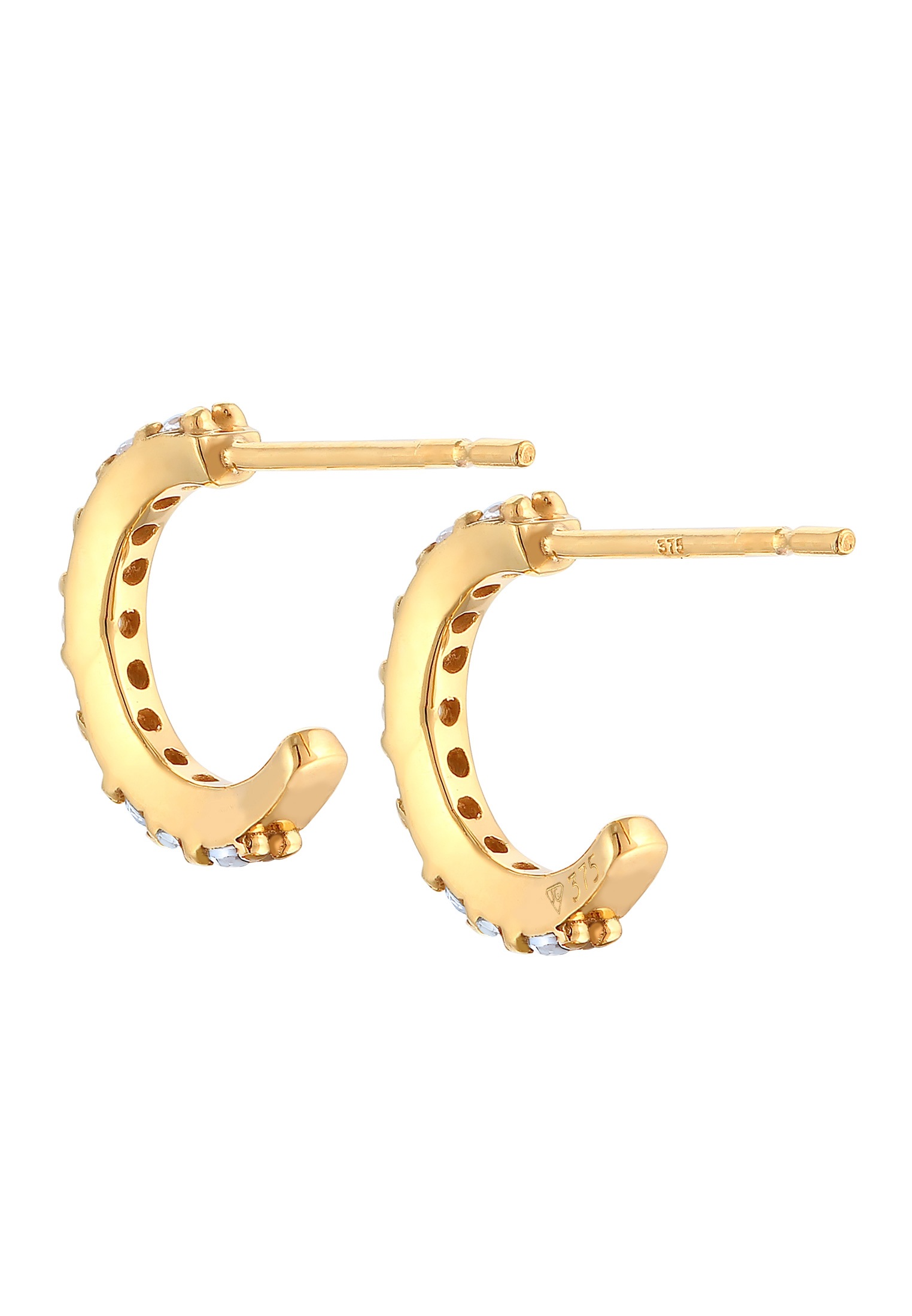 Elli Premium Paar Ohrstecker »Ohrringe Creolen Halbcreole Topas 375 Gelbgold«