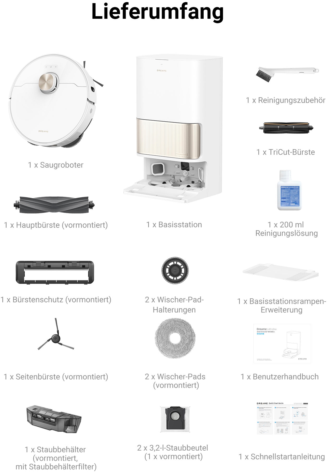 Dreame Saugroboter »Dreame L40 Ultra Saugroboter mit Absaugstation«, 11000 Pa Saugleistung/Automatische Wartung der 7-in-1 Basisstation