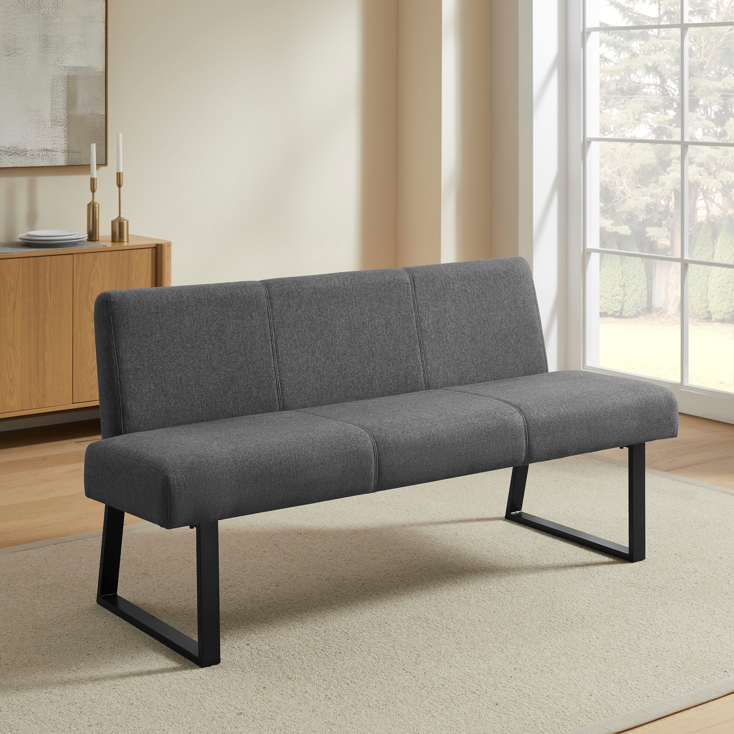 OTTO home Essgruppe »Gellina« Set, 4 tlg. ausziehbarer Esstisch, Freischwinger, Sitzbank mit Rückenlehne