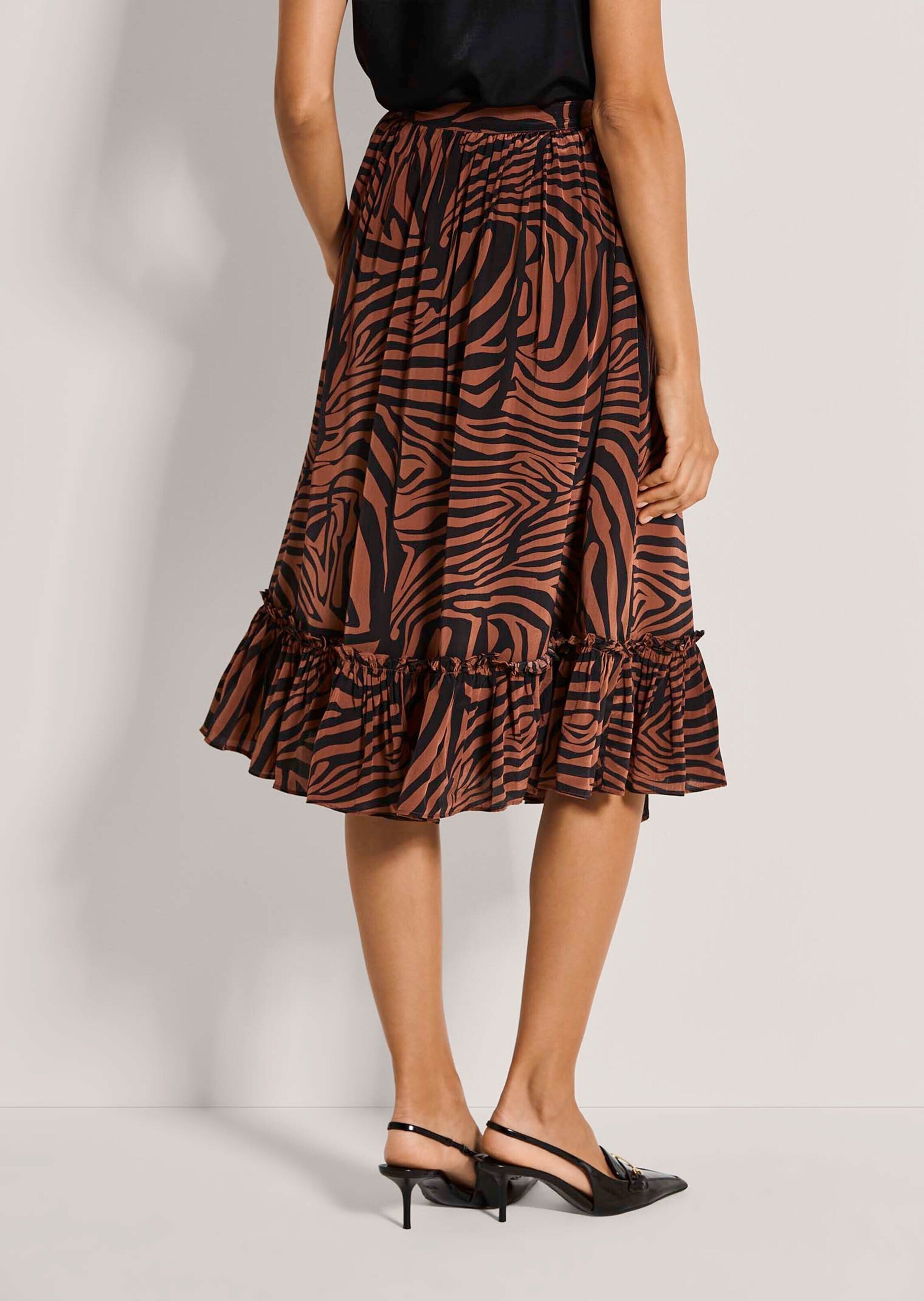 MADELEINE Sommerrock »Faltenrock Midirock mit Zebra-Print« Zebra-Print