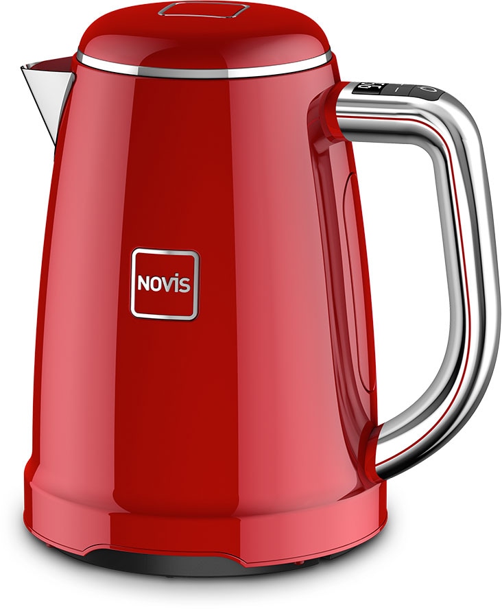 NOVIS Wasserkocher »KTC1 rot«, 1,6 l, 2400 W, elektronische  Temperatureinstellung, Metallgehäuse mit 3 Jahren XXL Garantie | Wasserkocher