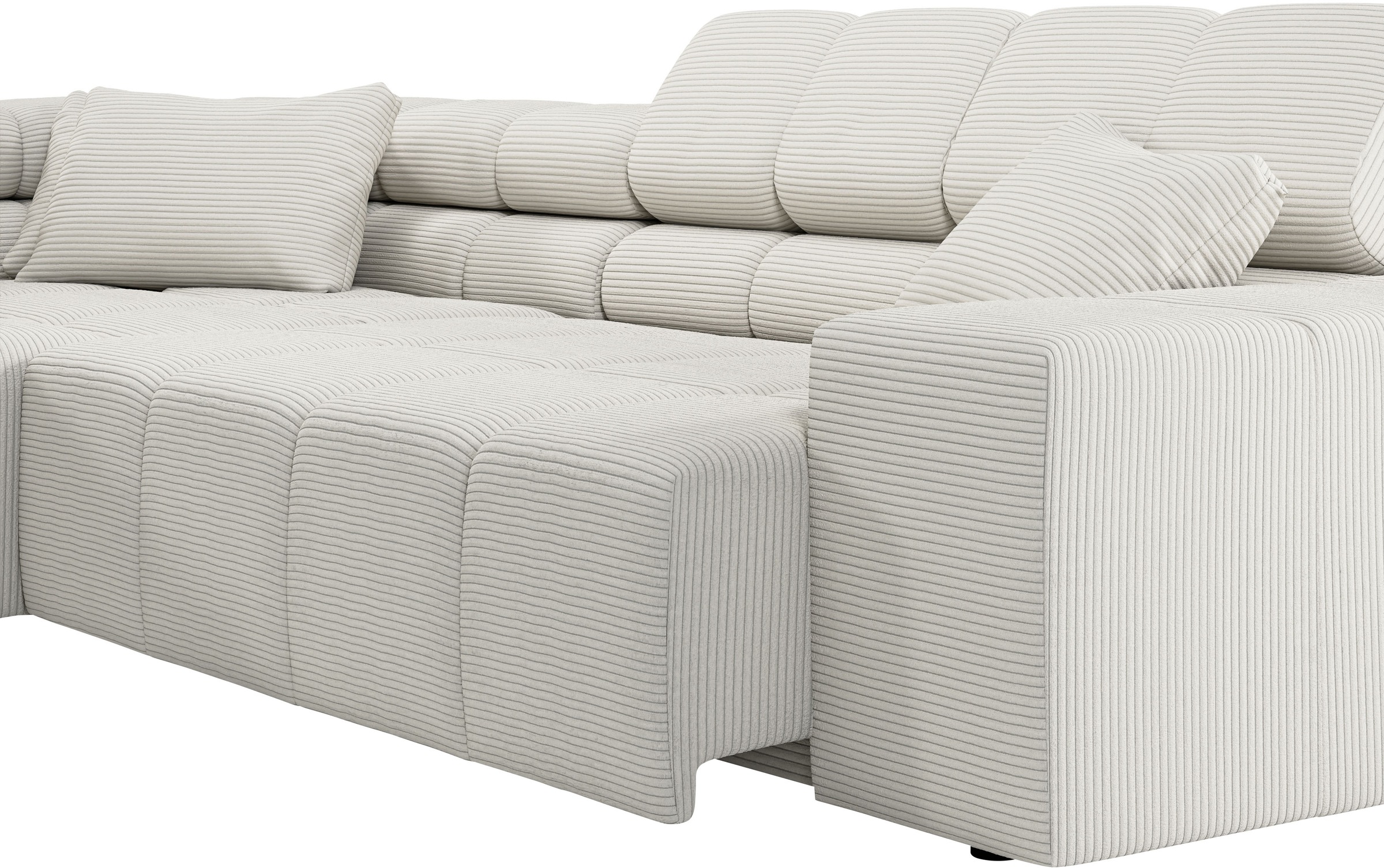 INOSIGN Ecksofa »Ancona incl. Kopfteilverstellung, Breite 319cm, L-Form«, wahlweise motorische Sitztiefenverstellung, auch in Cord + Easy Care