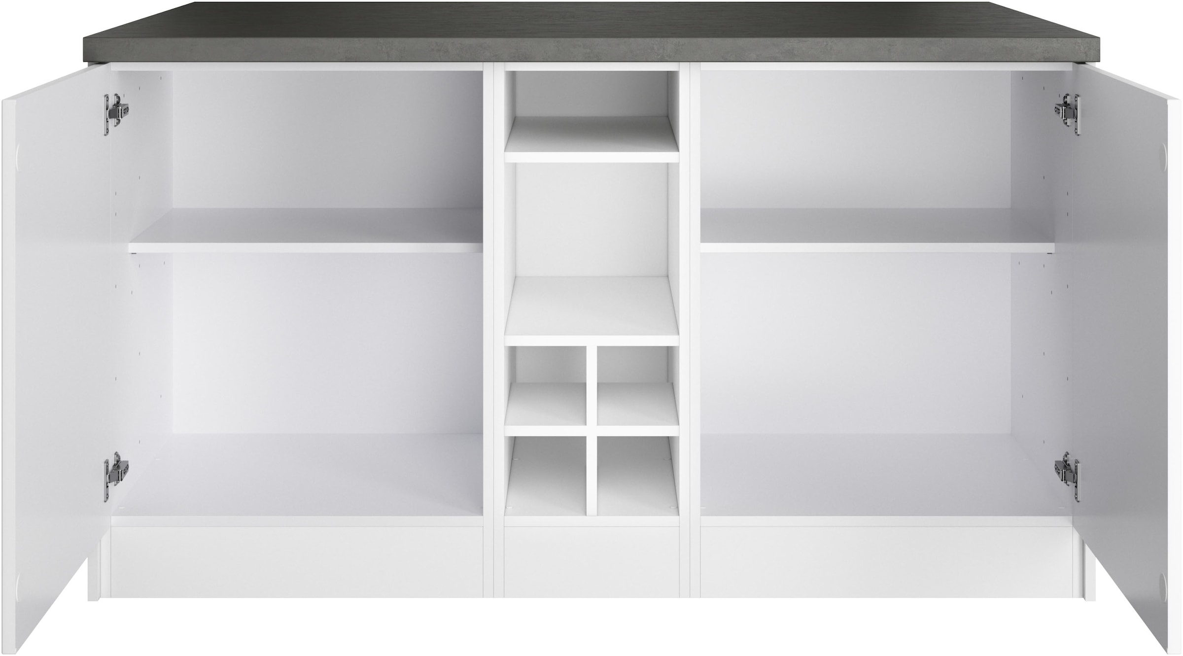 KOCHSTATION Kücheninsel »KS-Lani, Breite 153 cm, mit Flaschenregal« MDF-Fronten, Arbeitsplatte 38mm stark