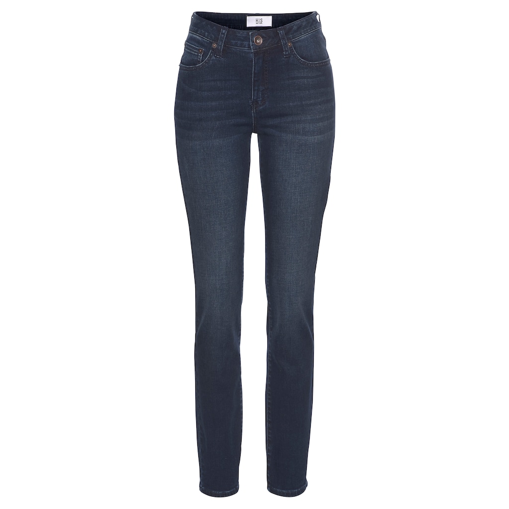 H.I.S Slim-fit-Jeans »High-Waist«, Ökologische, wassersparende Produktion durch OZON WASH