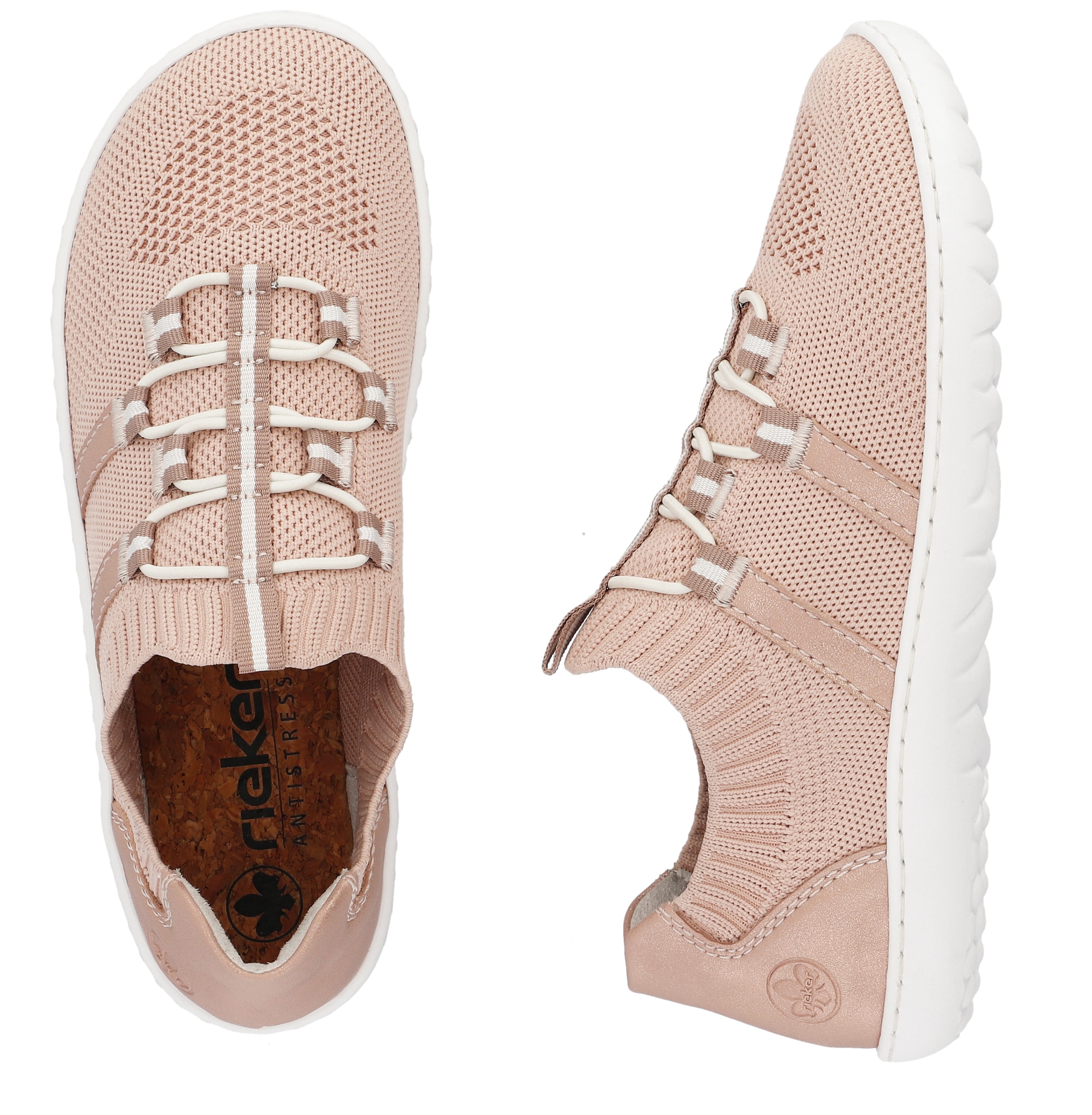 Rieker Slip-On Sneaker »Barfußschuh«, Slipper, Freizeitschuh, Halbschuh mit elastischem Strickschaft