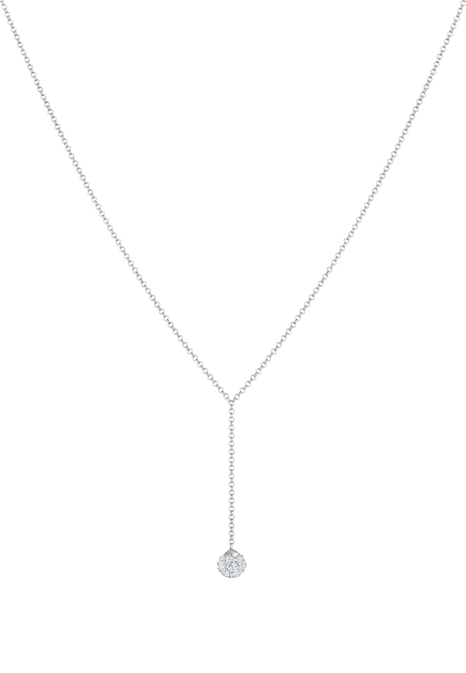 Elli Silberkette »Halskette Y-Kette Kugel Kristalle 925 Silber«