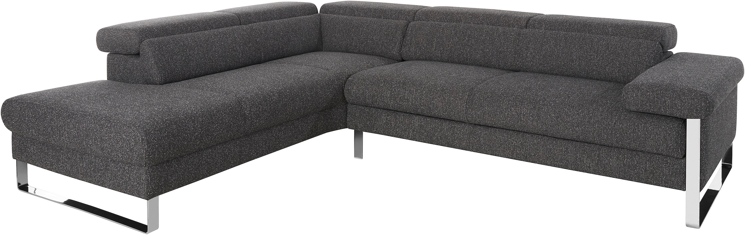 W.SCHILLIG Ecksofa »finn, toller Sitzkomfort, L-Form, hochwertige Verarbeitungsdetails«, German Design Award 2016, Fußgestell Chrom glänzend, Breite 281 cm