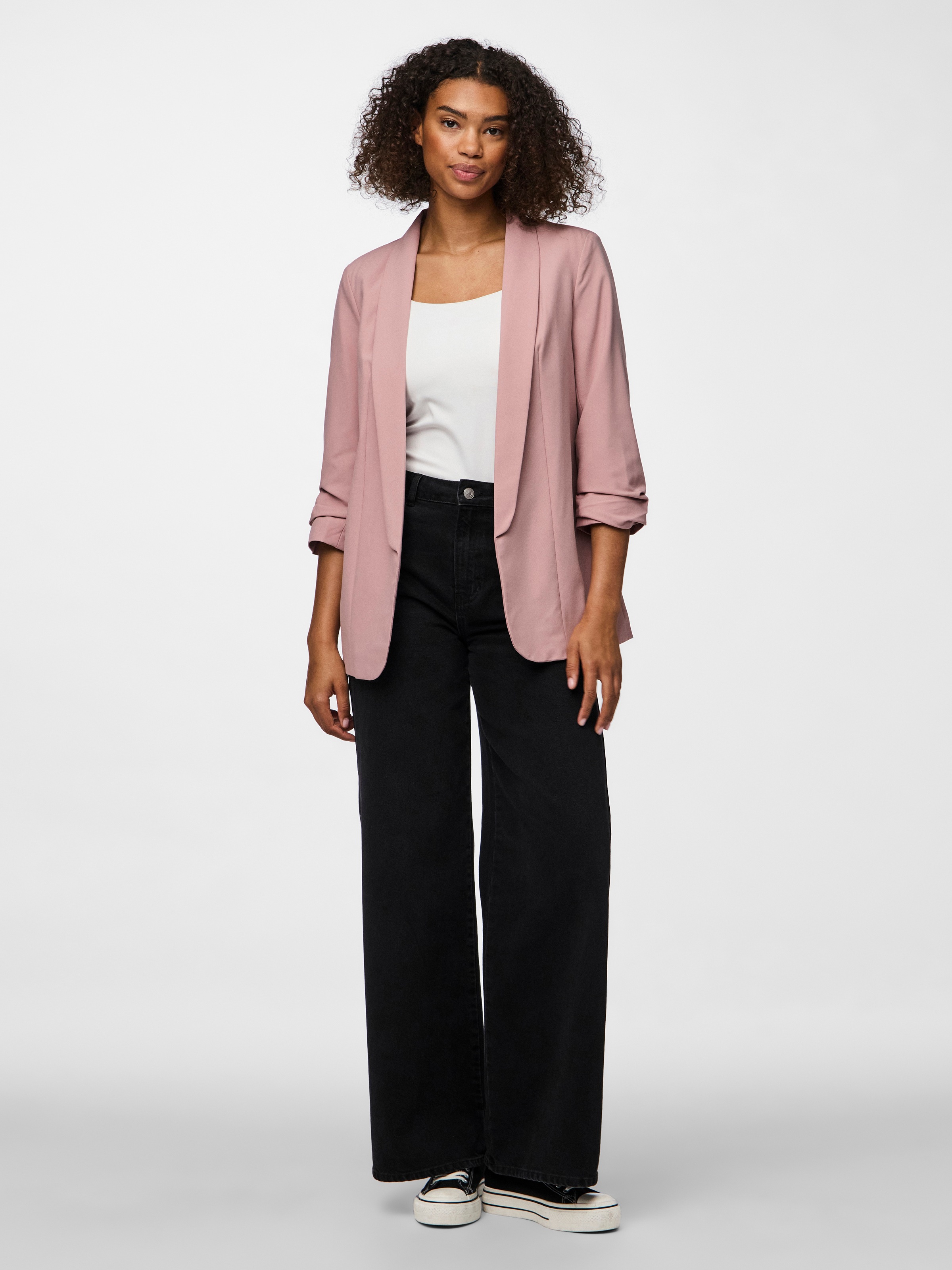pieces Blusenblazer »PCBOSELLA 3/4 BLAZER NOOS«, mit Faltendetail am Ärmel