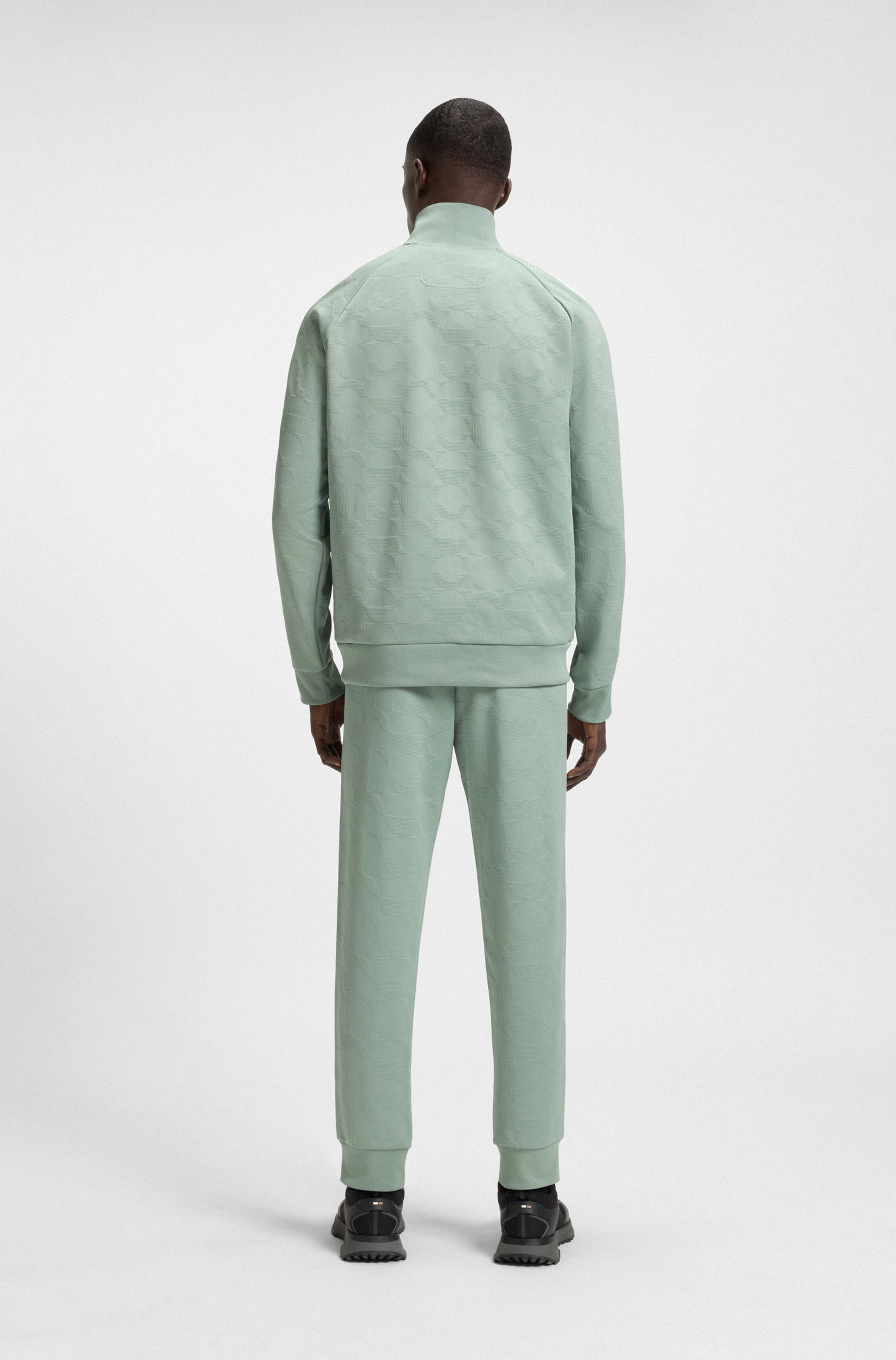 BOSS GREEN Sweatjacke »Skarley Strip«, mit dezentem Muster