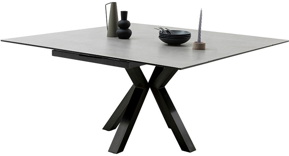 MCA furniture Esstisch »PALLINI Auszugstisch 90-150 cm«, (Einzelstück), Keramik,Metall,Längsseitenauszug,ausziehbar,Tischplatte 13 mm