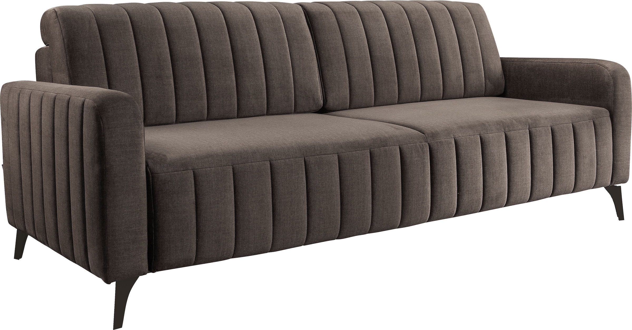 exxpo - sofa fashion 3-Sitzer »Grande, Schlafsofa, Dauerschläfer, Microvelours-Bezug, Breite 222cm« mit Bettfunktion und Bettkasten, komfortabler Federkern