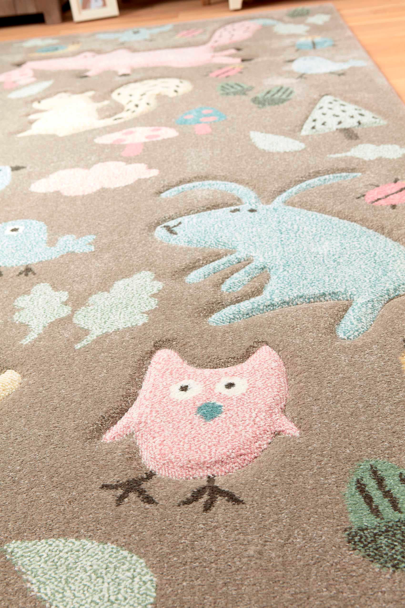 Sigikid Kinderteppich »Forest« rechteckig 13 mm Höhe Wald Tiere Design, Kurzflor