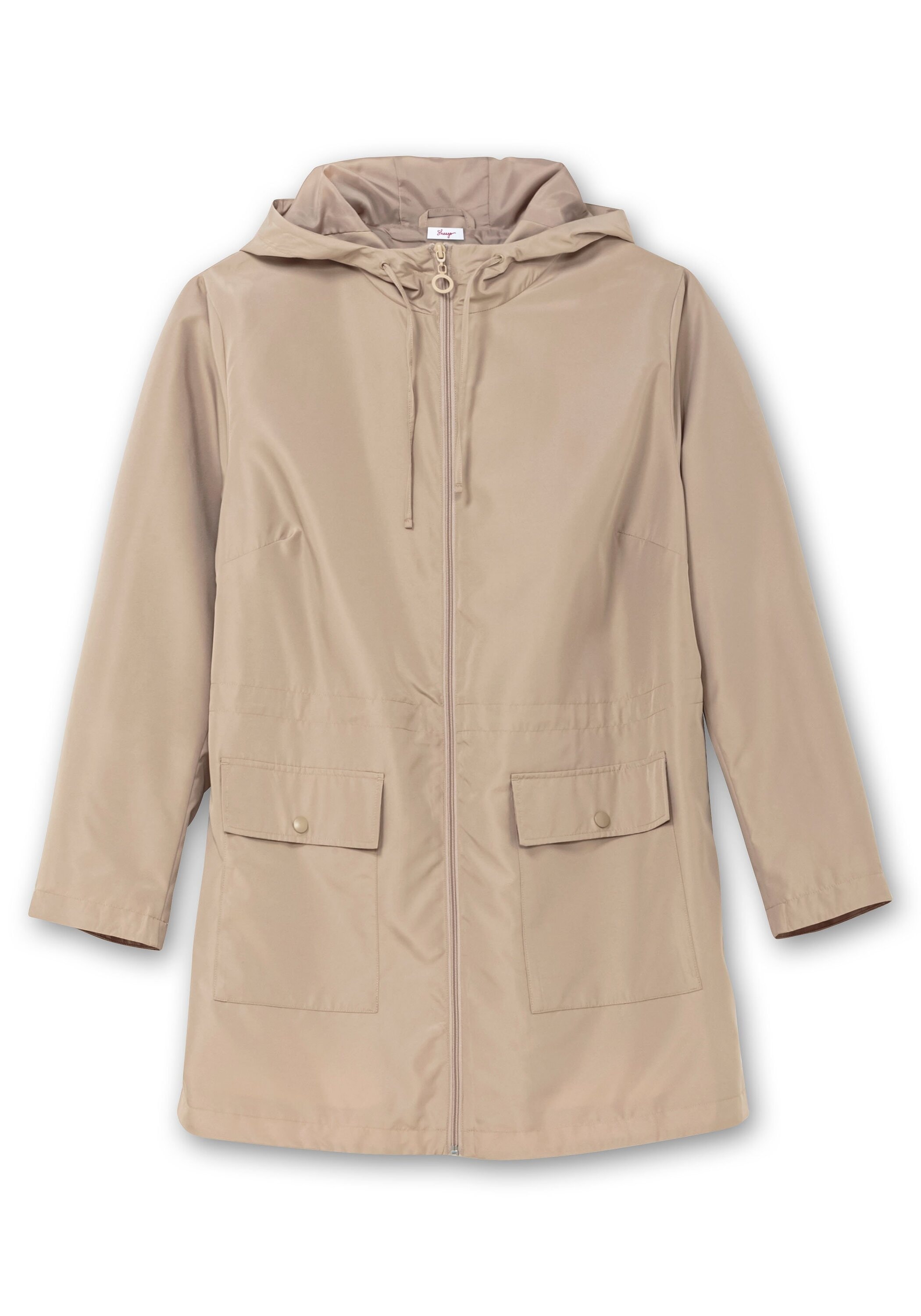 Sheego Outdoorjacke »Kapuzenjacke mit Reißverschluss und Tunnelzug«, mit Kapuze