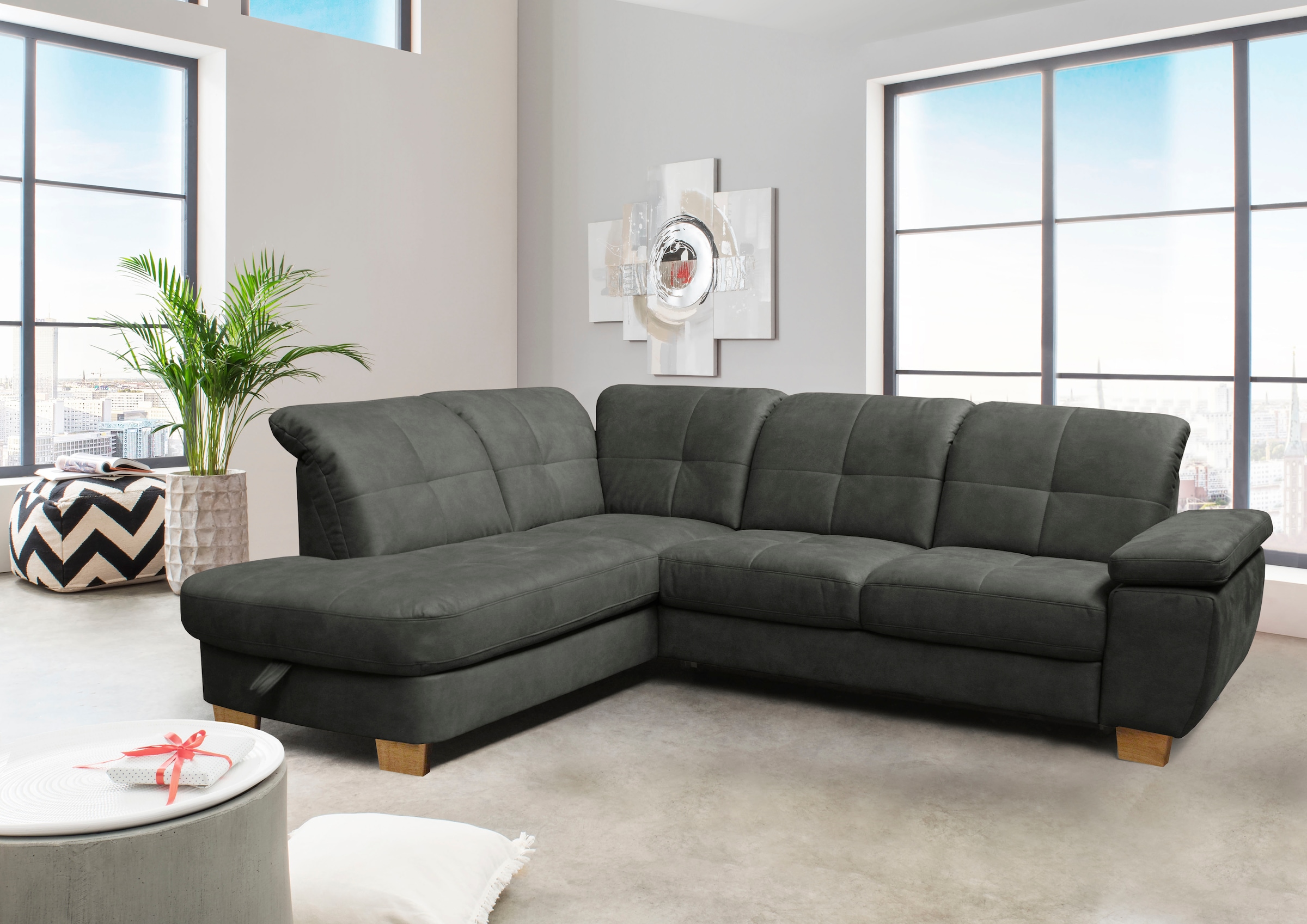 alina Ecksofa »Karima« inkl. Rückenlehnenverstellung, wahlweise mit Bettfunktion und Stauraum